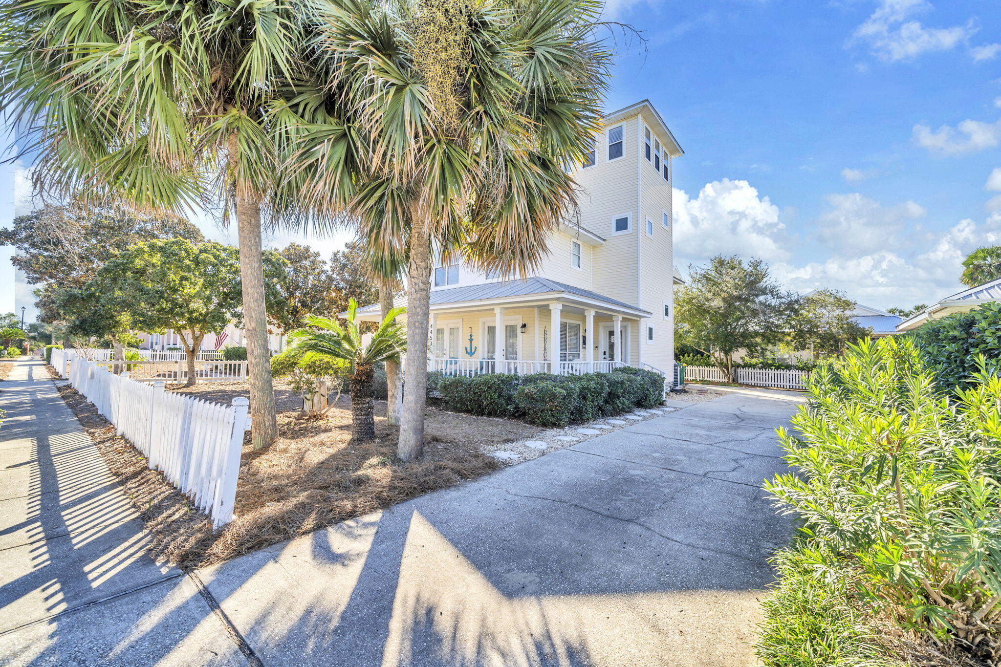 Nestled in one of the most lush and coveted locations along scenic highway 98 in Crystal Beach, this turnkey beach house is what you've been waiting for on a quiet cul de sac right on Clipper Cove! A very short walk to the neighborhood pool, this 3 bedroom (plus loft) and 3.5 bathroom offer accommodations for all with inviting, light-filled rooms welcoming you, while the home's coastal chic ambiance suggests casually elegant living and entertaining in all seasons. Cozy on Clipper has a spacious fully stocked and remodeled kitchen with all stainless steel appliances, quartz countertops, 4 brand NEW bathrooms including all Delta fixtures, new doors and decor, and much more! In 2024, this property produced over $84K in rental income and has over 77K YTD for 2025! Enjoy a tropically  landscaped exterior with ample covered patio space for alfresco dining and entertaining, plus porches galore allow for tons of fun in the sun and shade! A short walk to the sugar white beaches, Destin Commons shopping, golf courses and great restaurants awaits. This charming beach home is perfect as a primary residence, second home or short/long term rental income producer! Do not miss your chance to purchase this well maintained home in Crystal Beach today.