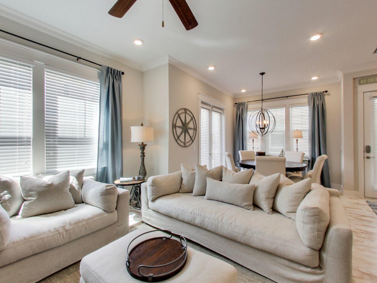 WELCOME HOME! to your FULLY FURNISHED & beautifully decorated townhome in the heart of INLET BEACH. Rental is $43K-$50K. Your home is steps away from a large family friendly pool area, cabanas, fitness center and grilling area all for your families convenience There is a private BEACH trolley service. The newest entertaining district, THE HUB, is just across the street. You will love the soaring ceilings on both floors as well as the 8ft doors, granite counter tops, stainless steel appliances with gas,Rinnai tankless water heater,upgraded laundry appliances, adjustable king bed, and high end tile work. This home features storage rooms that keeps your families beach gear tucked away. Escape to your truly turn key beach home and enjoy the family memories that will be created for a lifetime! All bikes, beach chairs and gear included so it is truly a turn key beach home or rental investment property.