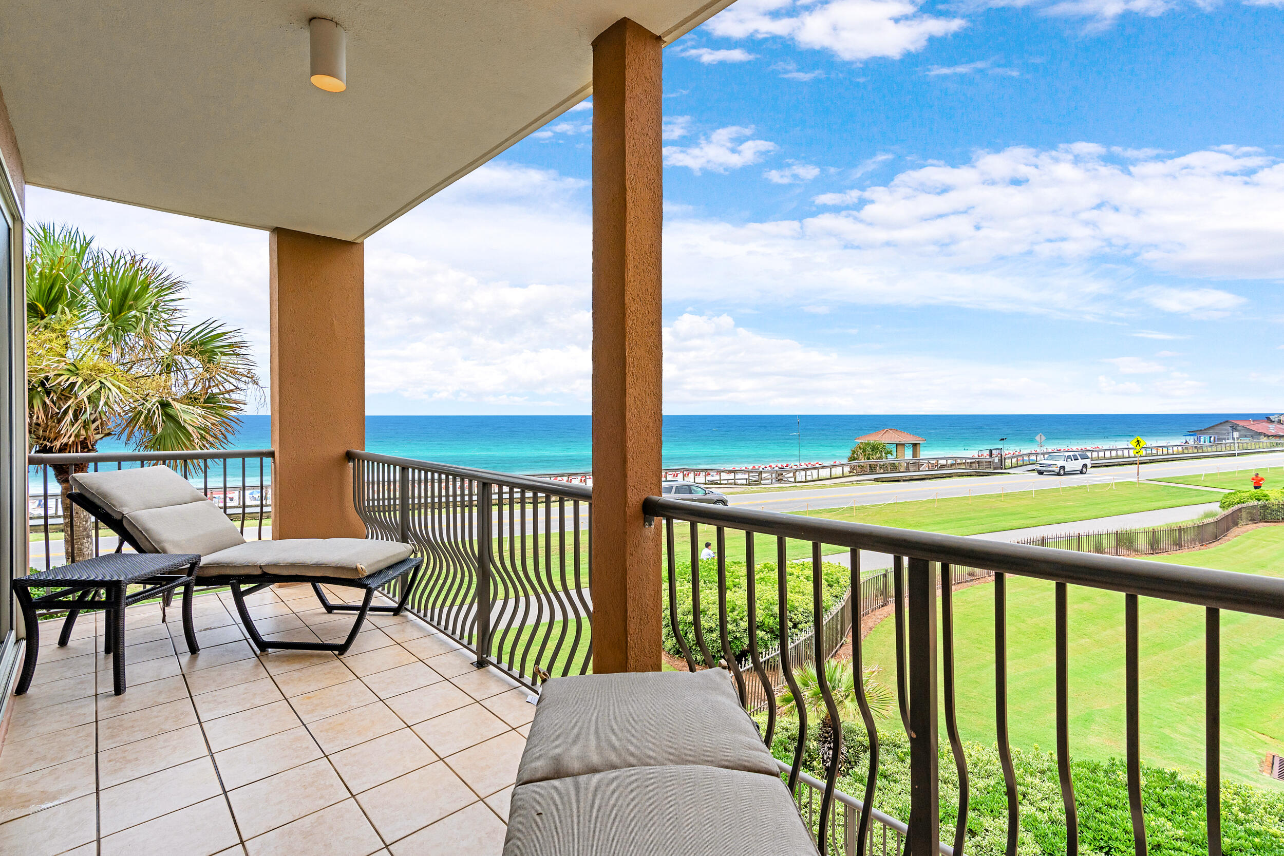 Custom designed and gorgeous! Gulf facing coveted East end unit totally renovated with top of the line finishes. Rarely does a 3 bedroom come up for sale in the quaint 55 unit complex of Mediterranea, the most prestigious complex on Scenic Gulf Drive that allows short term rentals. All three bedrooms are gulf facing with private balconies. Walls of windows encase the open living areas with spectacular unobstructed views. Seller gutted interior opening walls at kitchen designed with solid wood cabinets, center island and raised breakfast bar with all the bells and whistles. Stained custom doors, wood trim and large crown moulding throughout. Remodeled baths with marble imported from Spain. Sand and finish hardwood floors.