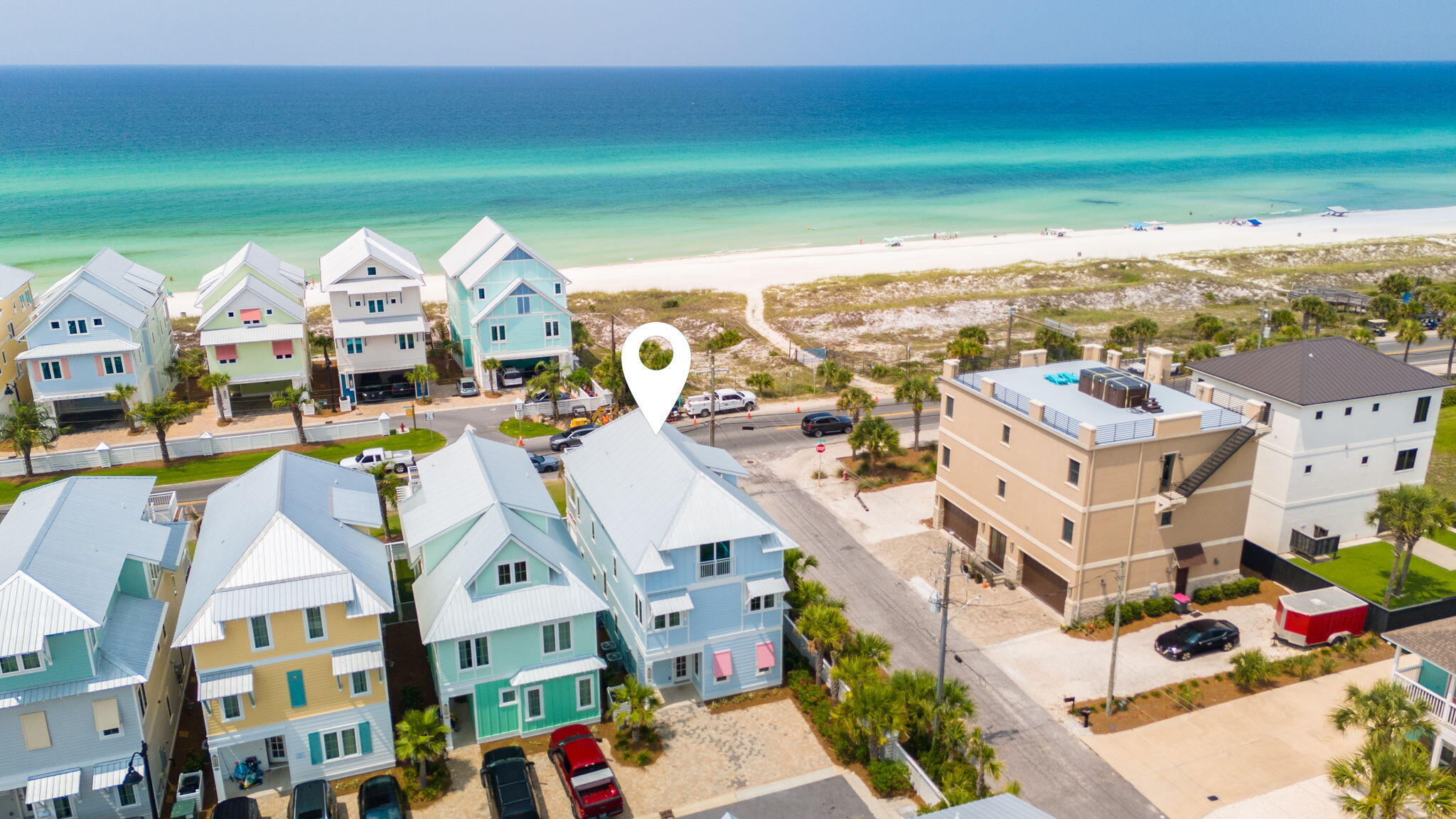 Investor Opportunity: High-Yield Beachfront Luxury in Margaritaville Beach Cottages Resort
Investors, take note—this is the one! Positioned just one tier off the Gulf and located in the sought-after Margaritaville Beach Cottage Resort, this premium 3,223 sq ft, 6-bedroom, 6.5-bath coastal retreat is not just a vacation home—it's a rental powerhouse. This is the one savvy investors have been waiting for—a turnkey, revenue-generating luxury beach home in the sought-after Margaritaville Beach Cottage Resort. Located just one tier off the Gulf,  this stunning 6-bedroom, 6.5-bathroom property spans 3,223 square feet and sits on a premium corner lot with unobstructed Gulf views from every level. Professionally furnished and thoughtfully designed with high-capacity rentals in mind, this home is already a high-performing short-term rental with strong historical income and impressive occupancy rates. With six spacious king suites, a dedicated bunk room enclave, and expansive indoor/outdoor living spaces, the layout is ideal for hosting large groups, multi-generational families, and repeat vacationers seeking luxury on the Gulf Coast.From the moment guests enter, the home impresses with upscale finishes, including quartz countertops, coffered ceilings, high-end Frigidaire Professional appliances, and fun, coastal touches like a margarita machine and wine fridge. The private spa and multiple entertainment zonescomplete with a third-level game room featuring foosball and dartskeep guests coming back year after year.
Located just steps from 580 feet of private beachfront, the resort offers guests access to an incredible lineup of amenities including a 425-foot lazy river, waterslides, a poolside bar and grill, outdoor movies, fire pits, a dog park, and pickleball courts. A new on-site restaurant, fitness center, and kids' arcade just openedonly adding to the already strong rental demand. Positioned minutes from Pier Park's shops, restaurants, and attractions - including the newly opened Pirates Caribbean Dinner Theatre (a Dolly Parton Company) and soon-to-open Top Golf, this home offers not just immediate income but long-term value in one of the Gulf Coast's most in-demand vacation rental markets. Whether you're expanding a short-term rental portfolio or seeking a luxury beachfront asset with serious income potential, this fully-furnished, turnkey, rental-ready home is an exceptional opportunity. Cheers to sun, sand, and spectacular returns.Schedule your private tour today and see why this rental-ready gem is one of the smartest investments on the Gulf Coast.