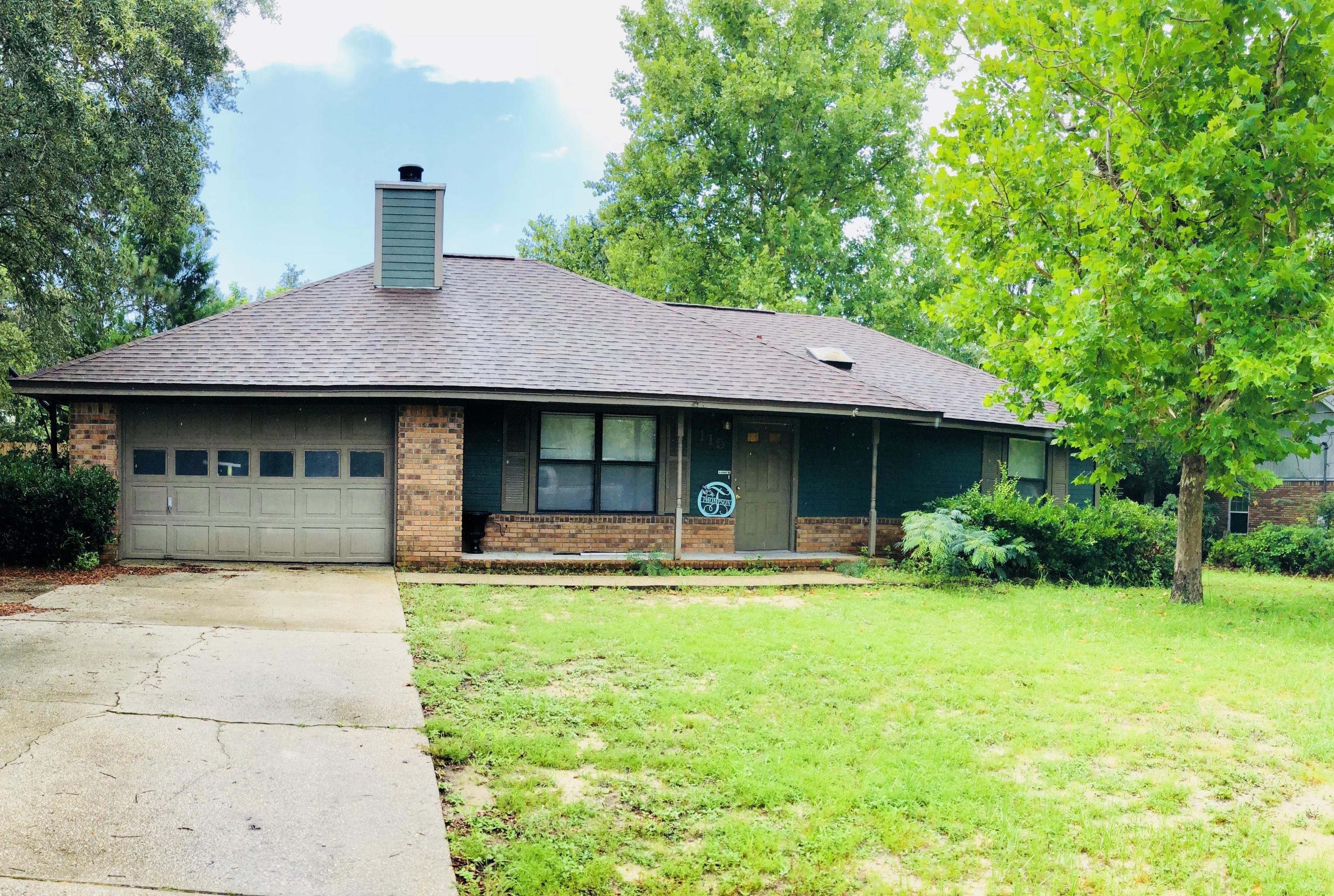 Excellent and affordable home located in the SOUTH end of Crestview. NEW DIMENSIONAL SHINGLE ROOF in 2017. This home has the features anyone would desire in a home: an oversized one car garage, large screened porch, open deck for entertaining, 3 bedrooms and 2 full baths, walk-in closets, wood burning fireplace, large tiled kitchen with pantry and a wonderful fenced in back yard. Call today for your private appointment.