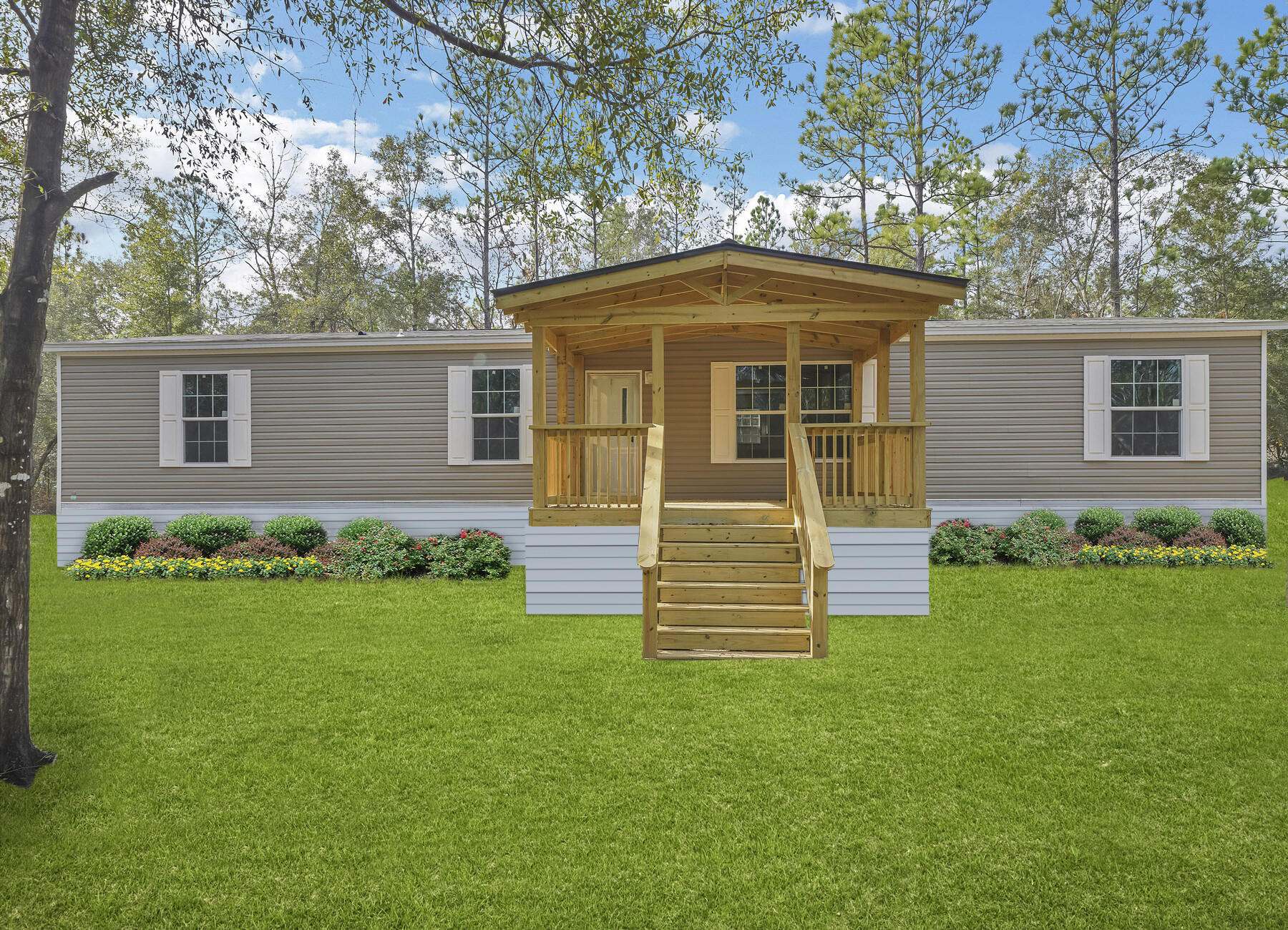 Welcome to Turkey Creek Woodlands! Seller is offering up to $5,000 towards buyer closing costs! Home warranty is included! The lots are over 1 ACRE! A large custom covered porch adorns this NEW 2023 Champion Prime home! This 4/2 top-of-the-line home comes with a modern, open-concept floor plan with 1,813 square feet of living space. This estate size family home features spacious living room,family size dining area and beautiful well equipped kitchen, large family room, privately located master bedroom with glamorous ensuite bath, three king size guest bedrooms with lots of walk-in closet space and roomy second bathroom. Save thousands on utility bills with a well and septic tank! Conveniently located within 30 minutes to most of the military bases and Crestview/DeFuniak! Call today!