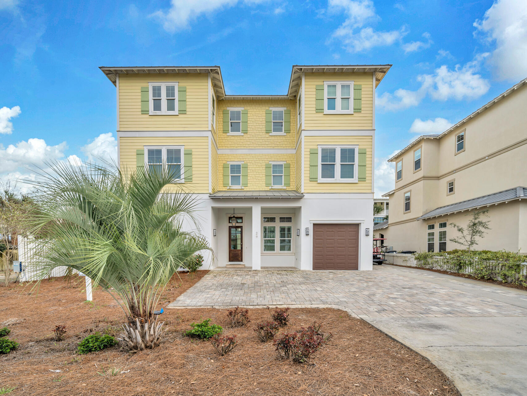 450 feet to DEEDED beach access.  ''Born to Sun'' is a 9 bedroom/10 bathroom Coastal Retreat with deeded beach access and an established history of actual rental bookings year after year.  ACTUAL booked rental income of over $1 MILLON over the course of 2022-2025.  That is an average of over $250,000 per year for the past 4 years.  ACTUAL RENTAL INCOME BOOKED FOR 2026 SO FAR OVER $237K as of June 1, 2026. Rental history available upon request.  6-seater golf cart is included!
This Frangista Beach home, designed by B Design, was completed in 2016 and is built on an oversized 65 ft. by 100 ft. lot, located one block from the deeded beach access for the community.  Enjoy one of the best private pools in the entire neighborhood. All king suites have private baths that are custom detailed with tile and chrome fixtures. These suites are serviced by an elevator that carries guests and luggage to the 2nd and 3rd floors. The queen suite on the first floor has a private bath which overlooks the large private heated pool.

Conveniently located in Miramar Beach, in the area of a variety of dining options, entertainment, shopping and so much more such as The Destin Commons, Thrills Arcade and Laser Tag, Sandestin, Grand Boulevard, and much more!