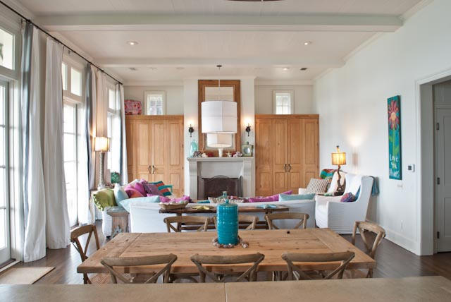 66 feet of gulf frontage in Rosemary Beach! At the easternmost end of Rosemary, this home is bordered by dedicated public beach access allowing for expansive views across the gulf. At the entrance to this home, a lush and private courtyard with fountain provides a central gathering area for family, friends and guests. Elegantly simple, this gulf front home has just recently been updated. stained hardwood floors, slip covered sofas, chairs and headboards leave this home feeling light and airy. Expansive gulf front balconies on both the first and second floors allow for two additional living areas to enjoy the stunning gulf views and sunsets. Four generous size bedrooms in the main house plus a separate 750 SF carriage house equipped for full time living enables this property to accommodate a large group comfortably. Both the carriage house and main home feature open and spacious floor plans, furnishings, large porches, chef's kitchen, wet bar with ice maker, storm shutters and generator. This unique gulf front home is a must see!