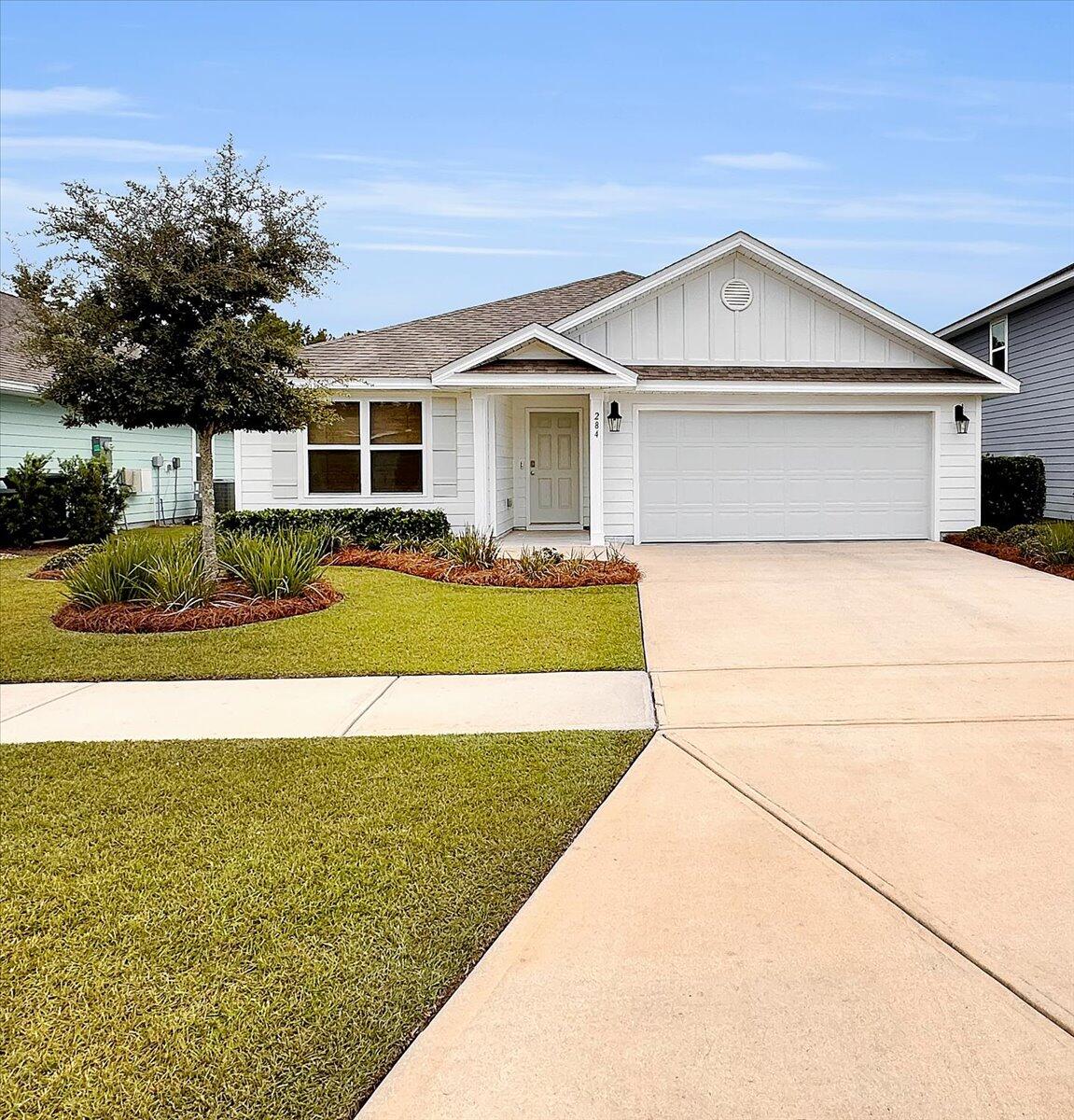 *Open House 1-4 pm Sat., Jan. 11th.* Want space, privacy, amenities, charm, and instant value? Want a private wooded view within the sought after Hammock Bay community, minutes from 30-A and sandy white beaches? 284 This Way is the home for you. Welcome to resort-style living in this 3-bedroom, 2-bath home with a 2-car garage, designer lighting package, and custom millwork.  Entering the foyer, you're met with wooded views, timeless interior details, spacious open living and dining rooms. Relax in the large primary suite and enjoy the view of nature that will never be developed. The property features an irrigation system that won't stain your home or fence, spacious garage, and immaculately kept landscaping. 

Enjoy Hammock Bay's ever growing list of amenities including a 1920s Replica General Store & Brewery in the Town Center, Event Stage, Food Truck Court, 60 Acre Sports and Recreation Park, Bayfront Clubhouse with a 500ft dock, Lakeside Clubhouse with tennis, pickle ball, and basketball. Three pools - olympic lap, and dual resort style zero-entry. 24 Hour Fitness Center, Over 10 miles of bike, hike, and walking paths.