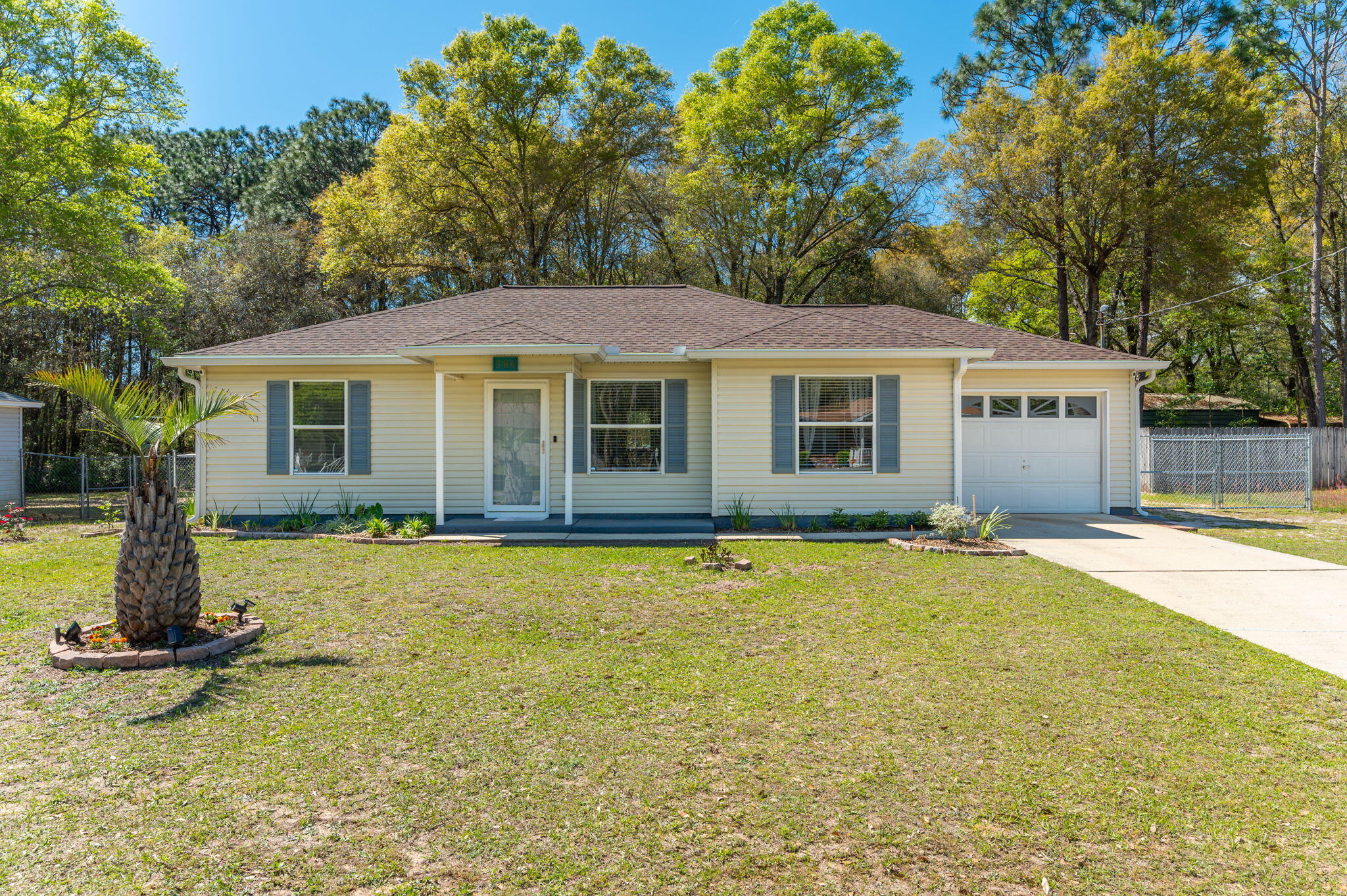 AVAILABLE FOR MOVE IN IMMEDIATELY. Cute as a button, centrally located in Crestview. Split floor plan. Master bedroom is separated and has large soaking tub/shower combo. Spacious dining area with custom wood trim. Good sized fenced back yard. Two sheds out back. One is 8x12 and the second is 12x32 and has electric as well as LED lighting and insulated. New dishwasher to be installed soon.