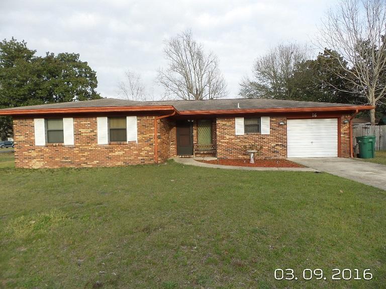 New house on the market located on large corner lot in the heart of Shalimar. New wood floors in living room. Huge florida room on the back of the house. 1 car garage with opener. Back yard is fenced. Blinds through out house. Irrigation system and pet friendly with restrictions. This won't last long!!