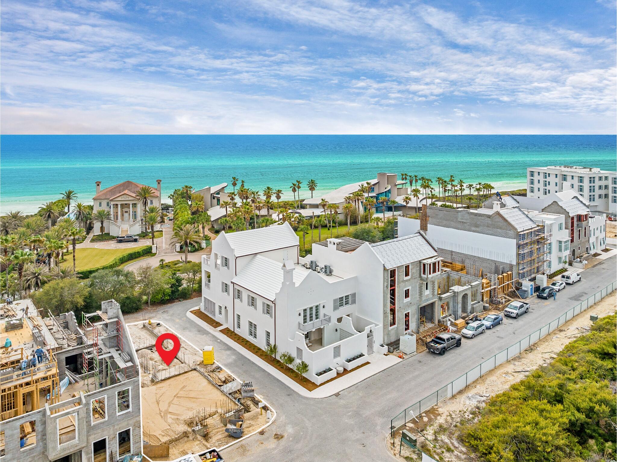 Don't miss this chance to claim a stunning home one off the gulf front in Alys Beach, an exceptional value that sets you apart at this price point! Poised on a prominent corner lot on the south side, this offering presents an extraordinary opportunity to own a thoughtfully designed coastal residence with curated architectural integrity and sweeping western views to the Gulf. This five-bedroom, five-and-a-half-bathroom home encompasses 4,587 square feet of refined interior living, complemented by 1,971 square feet of open-air balconies and 663 square feet of covered loggia space crafted to embrace the effortless indoor- outdoor lifestyle that defines Alys Beach. An elevated private pool and a separate spa, positioned beside the third-floor primary suite, offer an intimate retreat with rare vantage points overlooking the protected corridor of Paradise by the Sea. With three open exposures and a two-car garage...
this residence exudes presence, privacy, and elegance.
Designed by Chancey Architecture and brought to life by Arkon Group General Contractors, this home is currently under construction, allowing for a discerning buyer to personalize. The seller invites a buyer to assume the existing construction contract for an all-in investment of $11,995,000. Estimated completion is 18 to 20 months. 
An exceptional offering in one of the Gulf Coast's most architecturally significant communities. Purchase now for immediate Alys Beach ownership benefits.