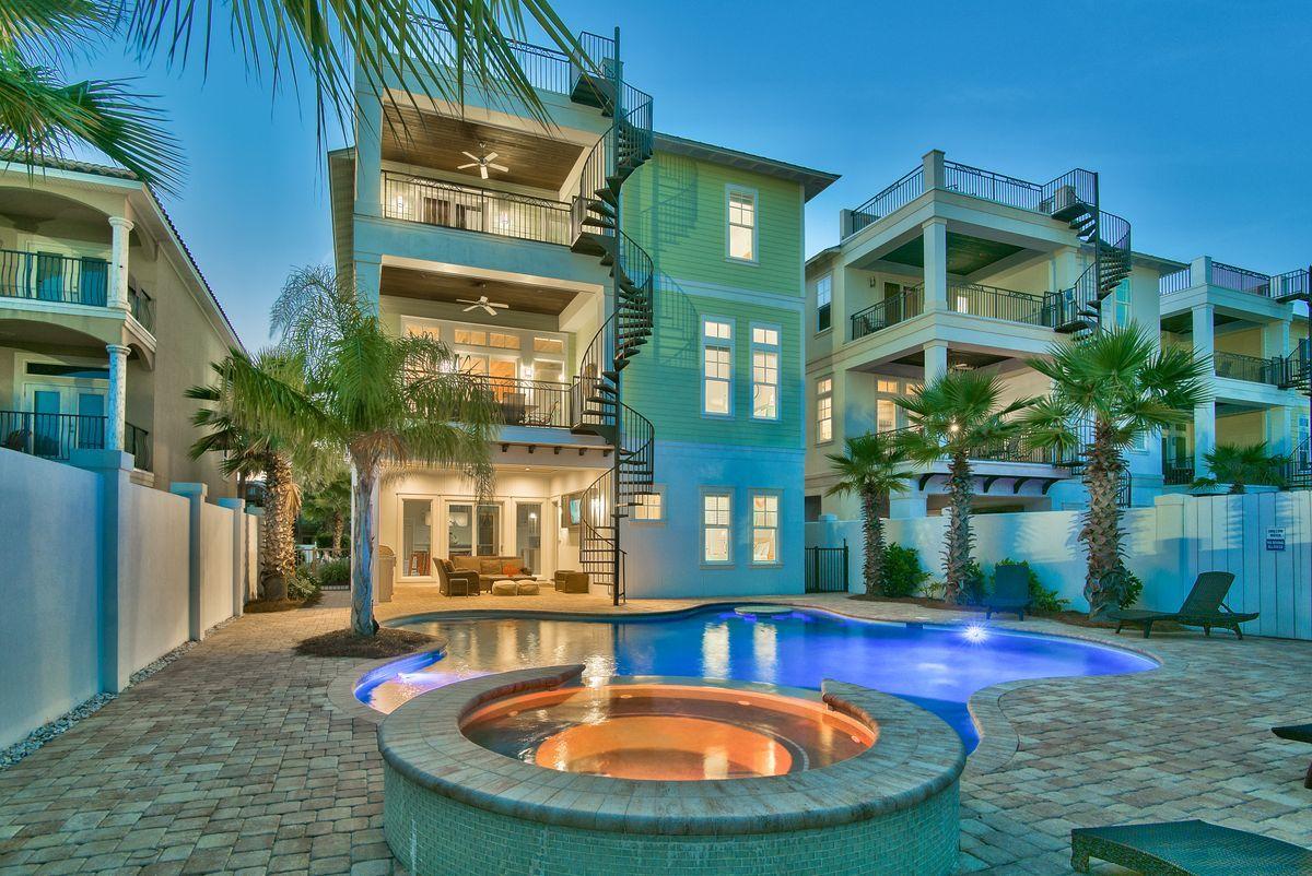 This beachside luxury rental machine resides within the confines of Miramar Beach's most select neighborhood, Frangista Beach. With over $300,000+ in gross annual rental income scheduled for 2021, this property offers an excellent income-producing opportunity. This refined dwelling is configured with seven bedrooms and six full bathrooms. Accommodated by an expansive open floor-plan and elevator, the home's visitors will embrace the five spacious king and three ample guest suites, adorned in luxurious dcor and cypress-paneled ceilings, that provide access to private balconies in the front and rear of the residency. The balconies are connected to the pool/lanai by an exterior spiral staircase, as well as the rooftop deck which stands encompassed in a panorama of the Gulf. The opulent kitchen features Terrazzo countertops, custom cabinetry, stainless Viking appliances, and an oversized center island. Adjacent to the kitchen, the spacious living room delivers an optimally seated venue for entertainment and congregation. The expansive coastal outdoor entertainment area features a resort-style pool and spa, while the sense of a secluded tropical oasis is protected by a concrete-block privacy wall. This home is an excellent rental property or second home with close proximity to beach access, walking distance to the beach and to numerous world class restaurants, shopping, Whole Foods and ability to easily jump on Scenic 98 for a bike ride or morning walk.