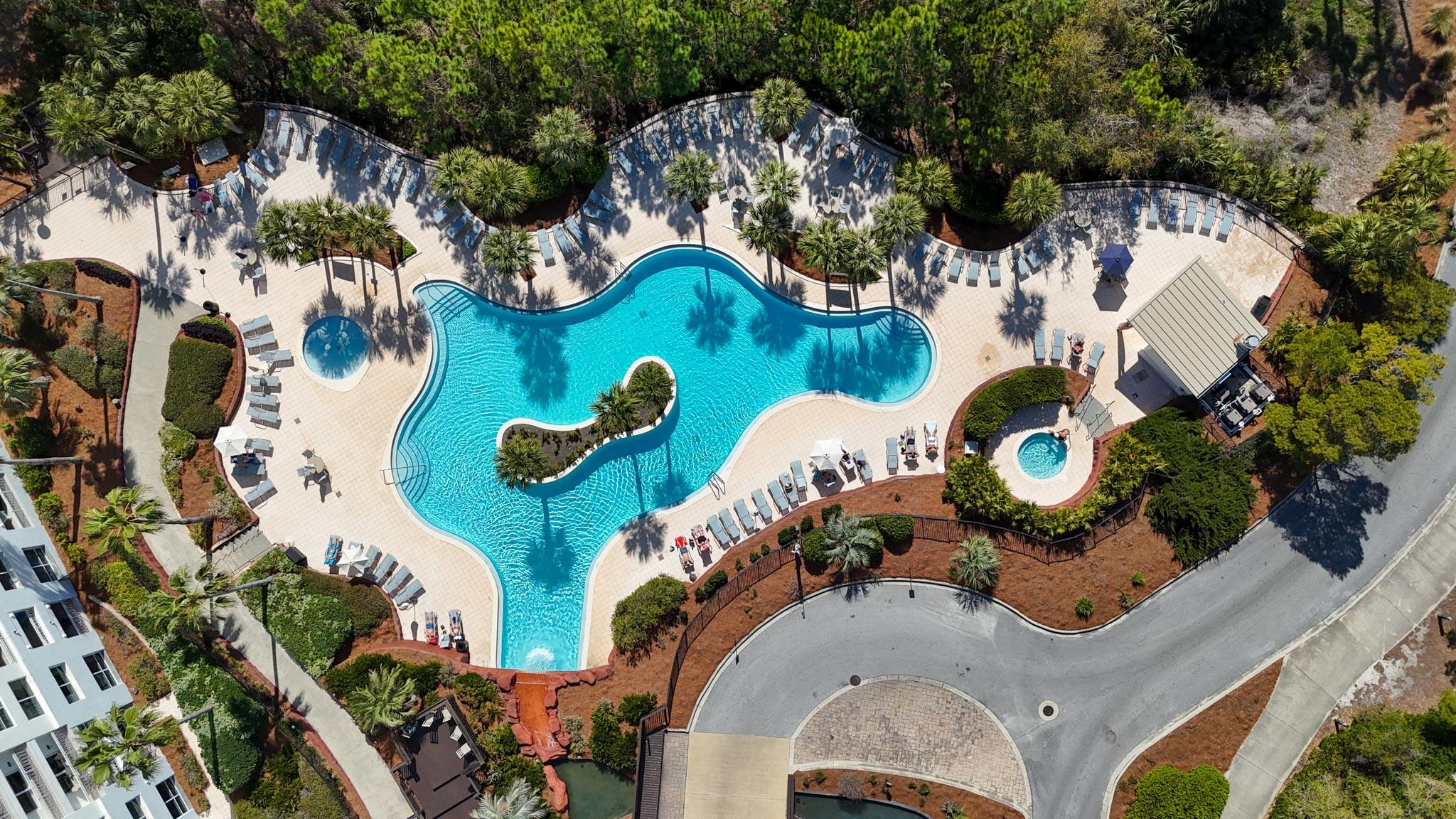 Experience resort living at its finest in Luau I Unit 6305, a stylish studio retreat just steps from the sugar-white sands of the Gulf and within walking distance to The Beach House and the renowned dining at the Sandestin Hilton, including Seagar's Prime Steaks & Seafood.

Located on the beachside of the gated Sandestin Golf & Beach Resort, this inviting residence offers the perfect combination of coastal comfort, convenience, and strong rental potential. Just a short walk to deeded beach access, the property places owners and guests close to everything that makes Sandestin one of the Emerald Coast's most desirable resort destinations. The thoughtfully arranged interior maximizes space with a comfortable sleeping area complemented by built-in bunk accommodations, allowing the unit to host guests with ease while maintaining an open, airy feel. Coastal finishes and relaxed décor create a welcoming beachside atmosphere, while the convenient kitchenette and breakfast bar make it easy to enjoy morning coffee before a day by the water.

One of the standout features of Luau is its spectacular lagoon-style resort pool, widely considered one of the most impressive pools on the beachside of Sandestin. Surrounded by tropical landscaping, the expansive saltwater pool features a dramatic waterfall, spacious sun deck, and a relaxing hot tub--creating a true resort atmosphere for owners and guests to enjoy. The pool area also includes grilling stations and shaded lounging areas, perfect for unwinding after a day at the beach.

Additional amenities include a fitness center and convenient resort tram service providing easy access throughout Sandestin to golf, tennis, the marina, and the vibrant Village of Baytowne Wharf.

Whether you're seeking a personal coastal escape or a turnkey investment opportunity, Luau I Unit 6305 offers effortless resort living along Florida's beautiful Emerald Coast.