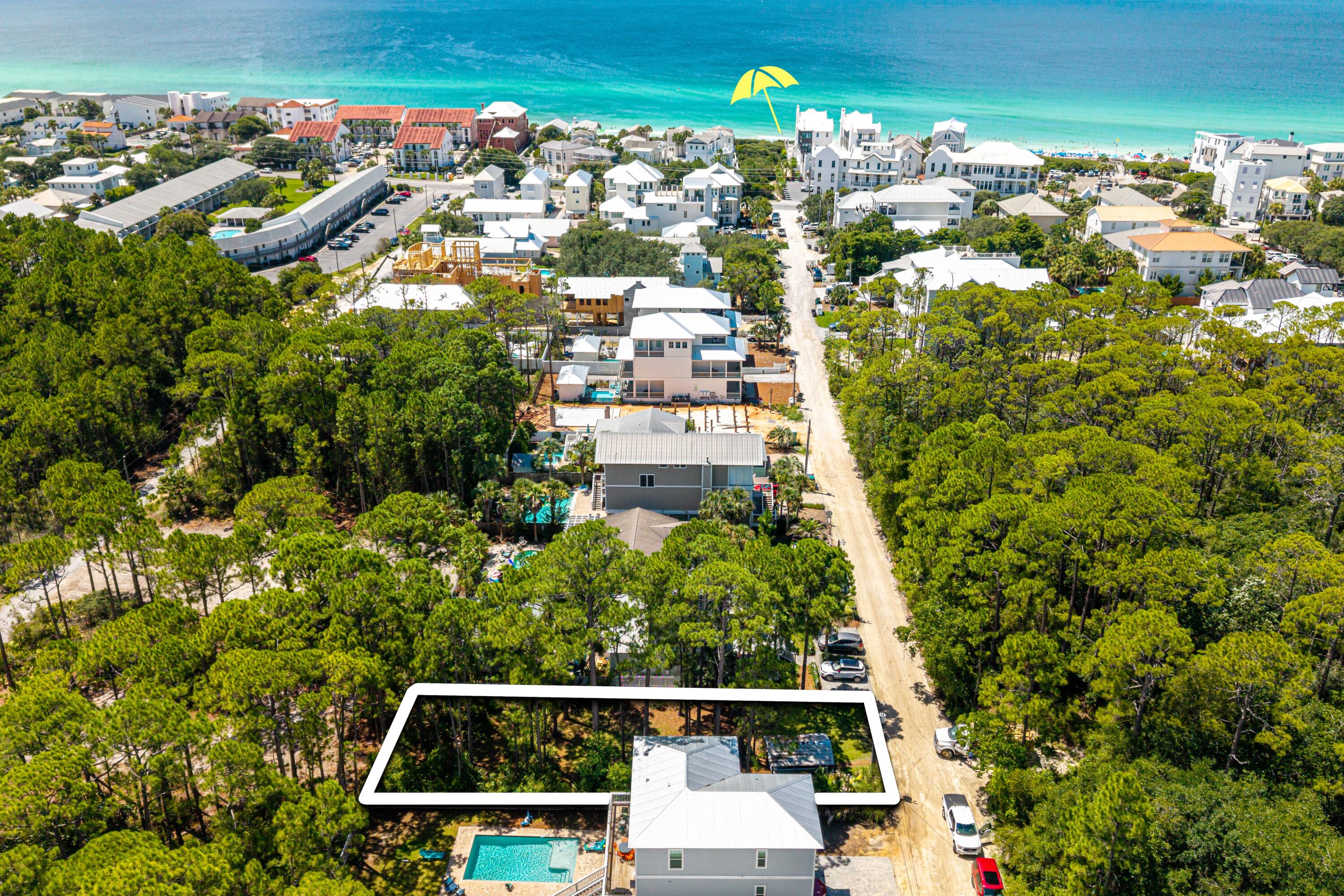 Build your dream home in the highly sought-after community of Seagrove Beach, just off 30A.
The lot is situated in Gulf Shore Manor community, only one mile east of the town of Seaside. The beach is a short stroll to the walkover at the end of the road, or take advantage of the expansive regional beach access featuring a ramp, seasonal lifeguards, and restrooms just a one street over on Santa Clara. 
Gulf Shore Manor boasts four beach access points, presenting an ideal spot for an investment property, a full-time residence, or a second home getaway.  This lot is flanked by two established homes, you'll have a clear vision of your future neighborhood, free from uncertainty about adjacent developments. This is only available lot for sale on this street. There is no mandatory HOA but a voluntary property owners association that protects beach use and rights.  This street is low density on a dead end making it a tucked away retreat just off 30A.