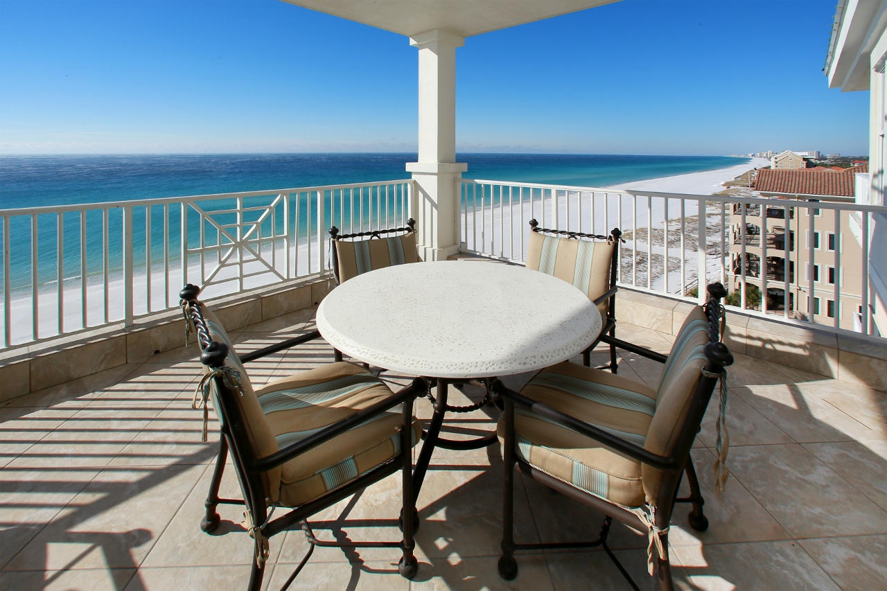 Best priced 7BR home on the Gulf! Annual rental income is projected at $200K per year. Wow-factor beach views from this 3-story penthouse at the Inn at Crystal Beach. The Inn at Crystal Beach is a full-service resort with luxury amenities including a heated Gulf-front pool, beach service, restaurant with bar, fitness center, 24-hour service desk, and private beach access. 2014 rental income topped $110K with very heavy owner usage. Perched high above sugary white sand, this 3-floor penthouse unit offers incredible views of emerald waters from its 2 Gulf-front balconies. This penthouse has its own private elevator that services all three floors. The living room with two sitting areas beckons Gulf waters from its large windows and opens to a 269 sq. ft. balcony The open kitchen features granite countertops, warming drawer, custom paneled refrigerator and 2 breakfast bars with seating for 4. Located on the 2nd floor of the unit, the master suite is a true respite with sweeping Gulf views, private 269 sq. ft. balcony, and resort-style bath with dual vanities, step-in shower and soothing soaking tub. A 2nd floor loft, featuring built-in custom shelving, is the perfect home office. On the third floor, a morning kitchen with sitting area allows guests privacy. This condo is being sold fully furnished. There is an underground gated garage. With 7 bedrooms, this is a perfect family retreat, and a rental income producer! So many extras in this penthouse condo, you have to make it a must see!