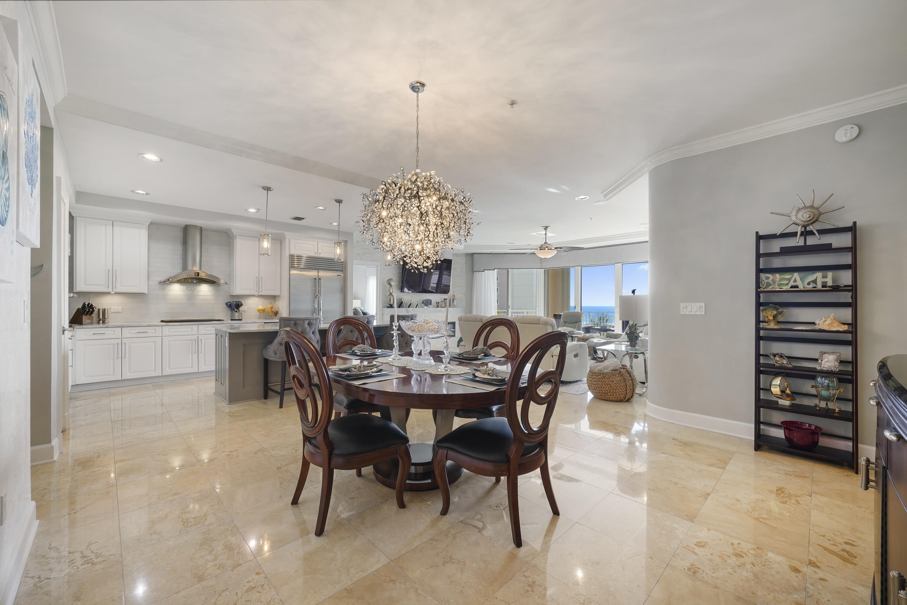 This gorgeous 1st floor Villa in Grand Dunes II is being sold furnished! It is stunning and has a 3rd floor elevation, so the views are incredible! Features of this beautiful Villa include: ''Artic Ledge Stone'' in the Private Foyer and fireplace surround, built-in custom electric fireplace w/ remote and changing lights,''Faux'' painted walls with Venetian Plaster, Dolomite countertops and breakfast bar in the kitchen, 'Subzero' fridge, 'Jennair' appliance package, custom painted cabinetry w/ new hardware, new lighting fixtures & chandeliers throughout, custom window treatments, solid wood doors & closets, new LG washer / dryer in laundry w/ basin sink & cabinets, new HVAC system installed in September '20 with APP controlled thermostat and new 80 gallon 'AO Smith' hot water heater. Other features include: new ceiling fans, "faux" hardwood porcelain tile in the bedrooms, travertine flooring in all living areas, kitchen & baths.
The Gulf front Master suite includes: "His & Hers" walk in closets, sitting area and trayed & coffered ceilings. Master bath includes: jetted tub, separate dual head shower w/ travertine surround, soft-close drawers and separate water closet. This Villa also has an 11' deep Gulf front balcony with over 350 sq.ft of space, beautiful balcony furnishings, a built-in natural gas "Lynx" grill and all of this is protected by "Hurricane Shutters". 
Grand Dunes offers: "Super Quiet Interiors", 24 hour security, gated entry, lush landscaping, 3 levels of gated underground parking for owners, semi-private elevators leading into your private foyer, Owner's Lounge with Fitness Room, Over-flow suites for guests, 200' of deeded beach and a Lagoon Style Gulf front pool area with Hot Tub and Beach Service.
Grand Dunes is the Emerald Coast's Most Desired Rental Restricted Beachfront Development!
Call us today to schedule your private viewing of this gorgeous Villa!