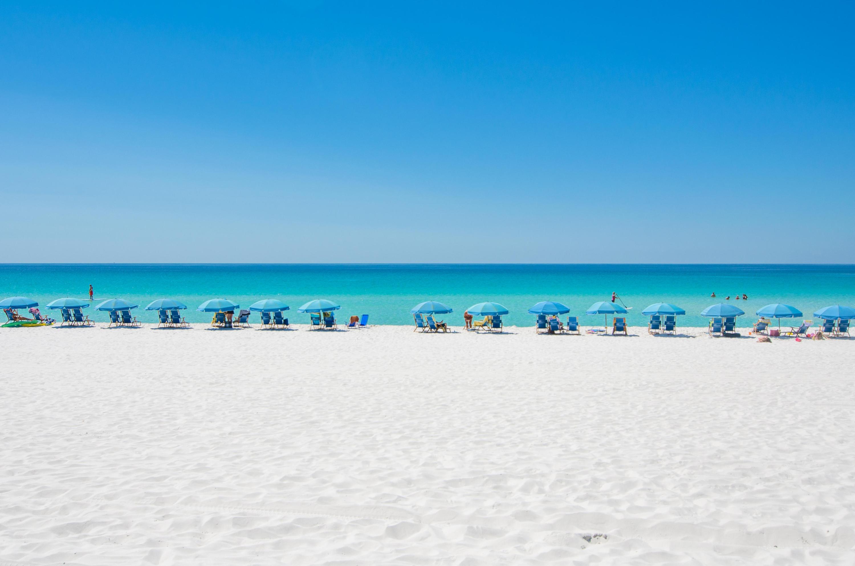 There is a place where the clear blue sky meets the crystal sea, blending together in blues so startling and at the same time calming... we call it Azure. Azure is the crown jewel of Okaloosa Island and this stunning 3 bedroom condo at Azure is one of the reasons why! This impressive condo is beautifully decorated with many upgraded finishes and decorator perfect interiors. The gourmet kitchen features custom wood cabinetry, sleek stainless steel appliances and granite counters. Imagine one of the area's most luxurious condominium complexes with every amenity desired including 2 pools, 2 hot tubs, a spray park, fitness center, parking garage and a large boardwalk to the beautiful beach.
