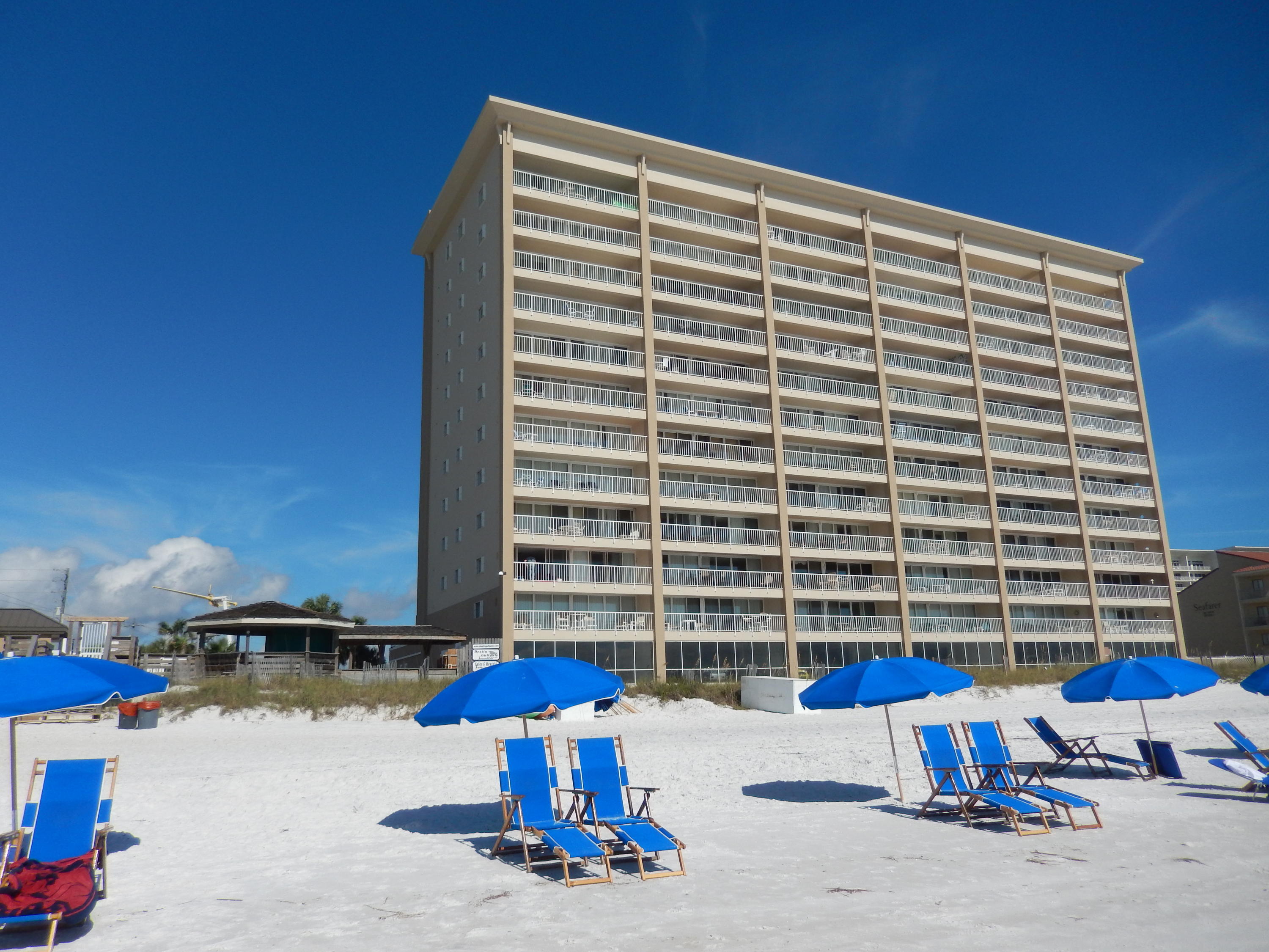 Gulf front Spacious Condo with beautiful views from the second level. Fully furnished and Rental Ready in one of Destin's Premier Complexes with excellent amenities. This gated community has lots of beach frontage for its owners only, and new pool and fitness center. Only a few blocks to many attractions and restaurants. (First Floor unit on the Second Level as Underbuilding Parking is First Floor).New Tile Flooring in Entryway, Kitchen, and both baths plus all new interior painting just completed. New photos soon.