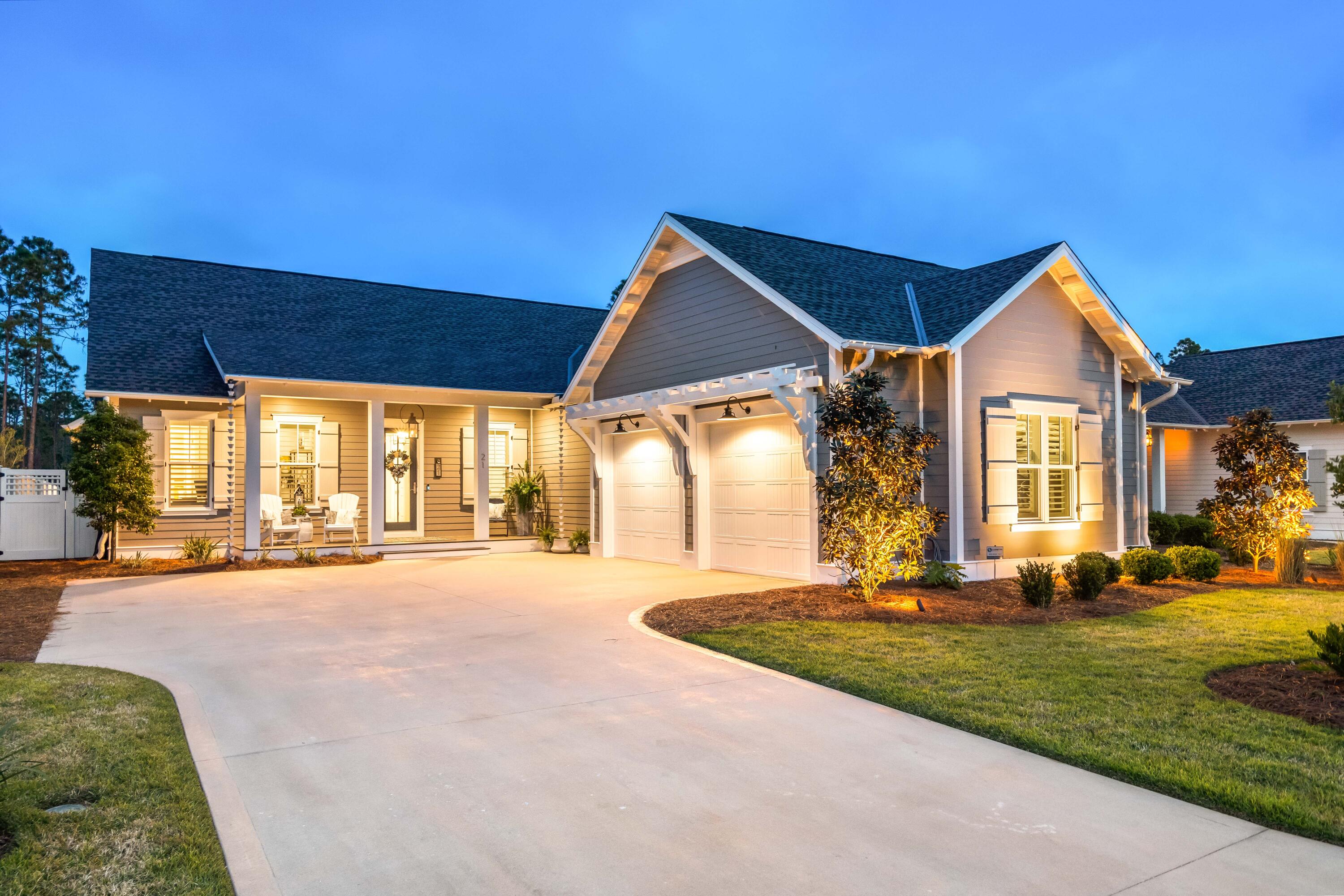 Just Reduced $100,000. Built in 2020, this impeccable, highly upgraded Huff Home offers seamless one-level living with a private pool on a quiet, 5-home street in the desirable Stillwater Phase of Watersound Origins. Situated on a large, private lot with a wooded preserve in the back and a community park in the front, enjoy a calming sense of seclusion at this Gardenia plan with 2,770 sq ft of spacious living area with 4 large bedrooms, an office, and 3.5 bathrooms. From the moment of entry, notice an array of customizations including 10' ceilings, 8' doors, and crown molding throughout as well as shiplap accents and 4.5' plantation shutters. The living room is anchored by an electric fireplace with reclaimed wood mantle and custom, built-in shelving. Plus a well-equipped, gourmet kitchen. Expertly equipped, the kitchen offers floor-to-ceiling cabinets, granite countertops, and Bosch stainless steel appliances including a vent hood and Sharp drawer microwave. All bedrooms are spacious enough to accommodate king-size beds plus feature bathrooms with designer-selected tile and extended closets outfitted with built-ins.

Outdoors, the home boasts a large paver patio, a saltwater, heated, Gunite/Pebble Tech pool and spa as well as a fenced-in backyard with privacy fence, irrigation system, and iPhone-controlled pool and spa equipment. Gutters, downspouts, and rain chains have been installed to siphon water away from the home, and twinkling lights and landscape lighting have been added to enhance the backyard ambiance. The home also features over 390 sq ft of covered porches, including a large, inviting screened-in porch. The extended garage has custom storage and a commercial grade floor treatment as well as a washtub. Additional highlights include an alarm system with door and window sensors, a Culligan reverse-osmosis water filtration system, and a 24 KW whole-house generator. This is truly a one-of-a-kind home, offering all-one-level living with high-end finishes, custom upgrades, and ample space for entertaining and relaxing.

Homeowners can access Watersound Origins fitness center, seasonally heated community pool, and direct dock access to Lake Powell with kayaks and canoes provided by the community. Plus the Executive Golf course, tennis / pickle ball courts, basketball court and hiking/biking trails all within the community. Watersound Origins also connects to the Panama City Beach Conservation Park via a 5-mile trail for the nature lover. Located just a short distance from the community town center with Brand New Publix, Scenic Highway 30A with countless dining, local shopping, events, and attractions. Owners also have the opportunity to join the St. Joe Beach Club featuring: private beach access, beach services, 2 pools, multiple restaurants, and a bar with gulf views, 2 private golf courses (Camp Creek and Sharks Tooth ) and the brand new Lifestyle Center at Camp Creek. Please inquire with membership for more info and latest offerings.