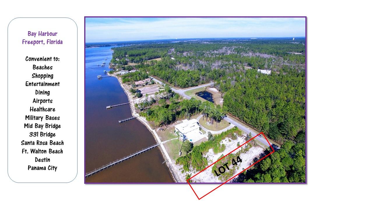 80 Feet of Bay Front! Low HOA! Low Taxes! Build your dream home in one of Northwest Florida's fastest growing areas! Bay Harbour is Freeport, Florida's premier Bay Front neighborhood! No build out time! Partial tap fees paid. Values are rising - don't miss your chance to acquire a Bay Front lot in this beautiful community!
