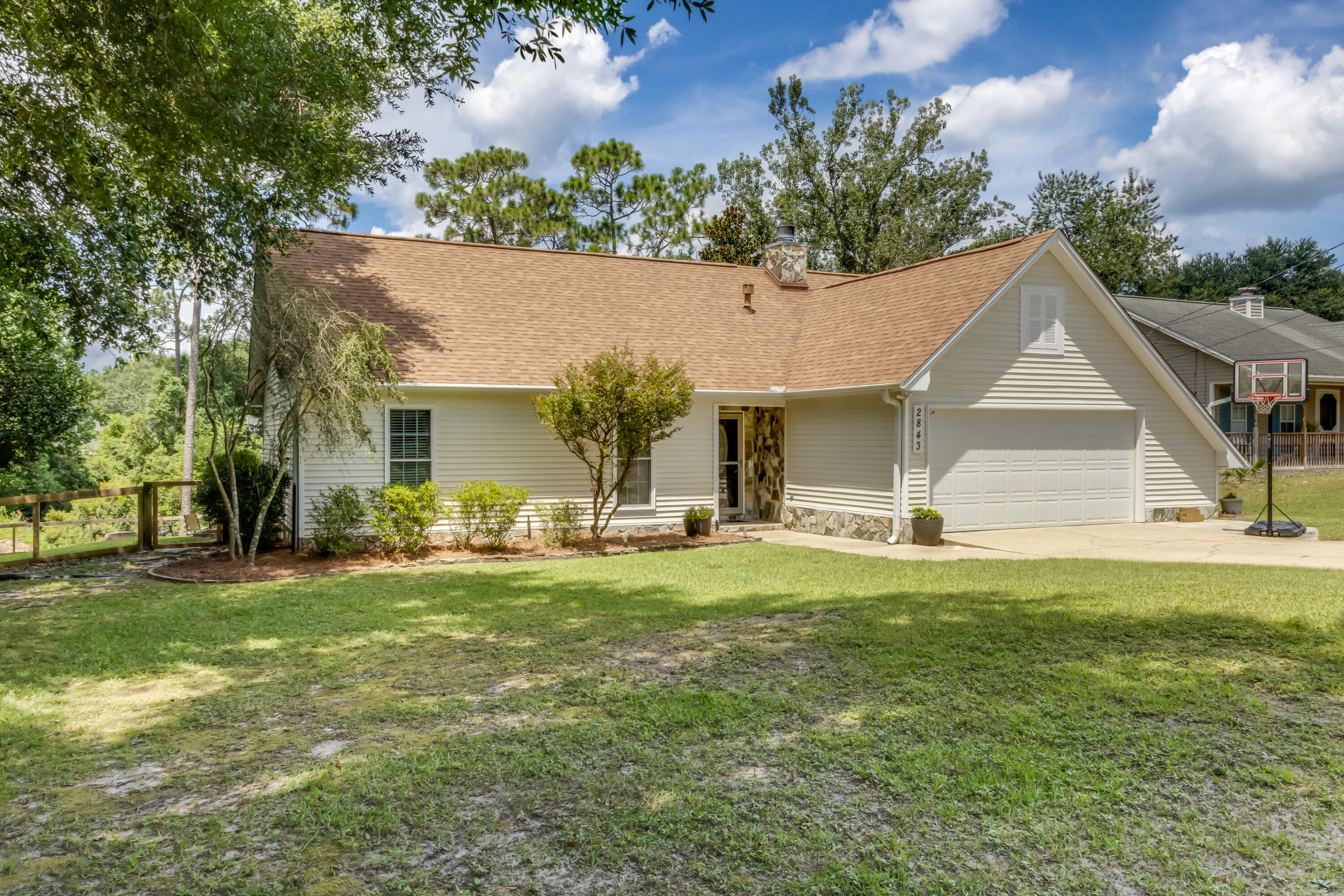 Charming Remodeled Home in Stonebridge — On Two Ponds & Under $300K!

You are going to be amazed by this beautifully remodeled home in the tranquil Stonebridge community! Perfectly situated on the south side of Crestview, it offers quick access to military bases, new shopping centers, and I-10—ideal for commuting or weekend getaways.

Set on a large, tree-lined lot, this home backs up to two serene ponds, providing peaceful views and even a chance to enjoy some fishing! It also has back gate access to a shared green space that leads directly to the water.
Inside, you'll find: Fully remodeled interior: Granite countertops and brand-new gas appliances; Spacious master suite with stunning custom tile work, walk-in shower, and large closet; Private upstairs bedroom-ideal for guest, teens or a quiet home office. New roof (Aug 2023), new HVAC, new hot water heater, and all new appliances

Outside, the fenced yard is perfect for pets, and a storage shed offers plenty of space for tools or hobbies. Plus, you'll love the friendly neighborhood and generous lot sizes.

Homes like this updated, well-located, and priced under $300,000 don't come around often. Come see it before it's gone!