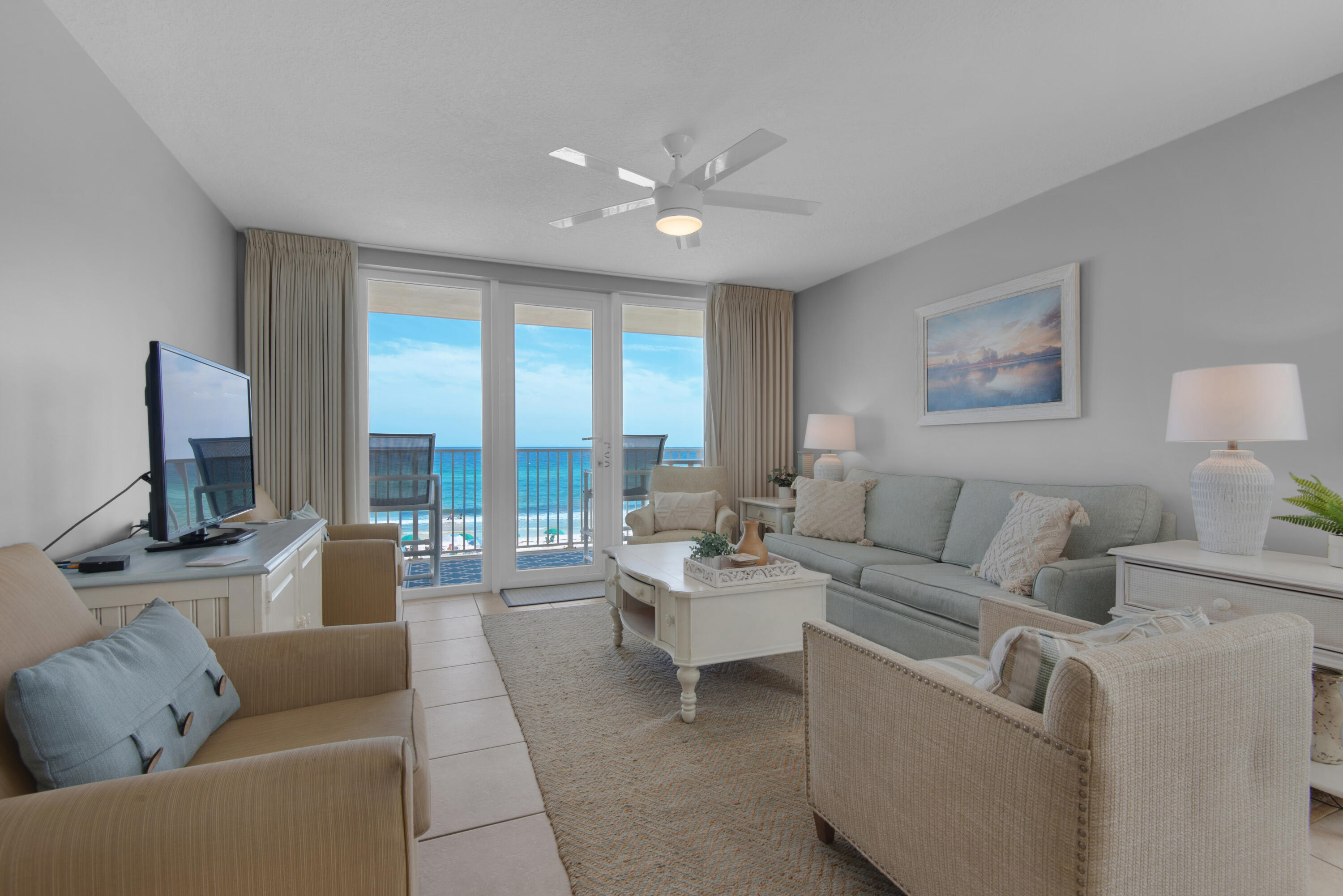 Luxe beach living in this impressive condominium located in the low density ( 24 units total ) Sea Dunes building. This 3 bedroom, 3 bath CORNER unit located on the THIRD floor is incomparably luxurious and timeless in its elegance with an expansive wrap around balcony. Enjoy a gulf front master suite with balcony access, all bedrooms being en suite, two owner closets for personal belongings, and new hot water heater and dryer as of 2024!  This condo is being offered fully furnished with beautiful beachy chic furniture and has been a top rental performer with $83,000 gross in 2023. Partake in all the amenities that Sea Dunes has to offer you and your guests including covered parking ( first come first serve basis), BBQ area, heated pool, private beach access, and rinse off station. You are walking distance to Tom Thumb to grab all your drink/snack essentials, a very short drive to Destin, minutes to the Okaloosa Island boardwalk, and a 20 minute drive to the VPS airport. Do not miss the opportunity to purchase this incredible property today!