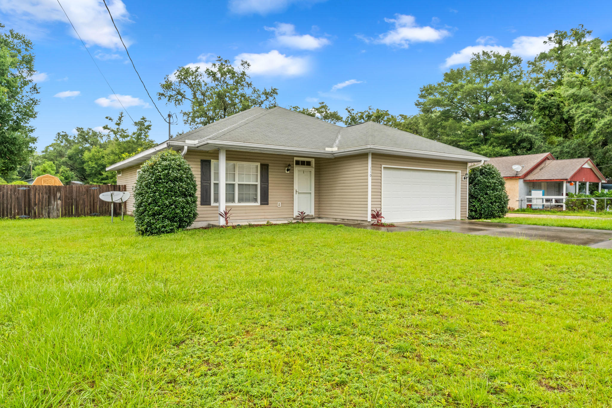 DON'T MISS THIS 3-BEDROOM, 2-BATHROOM HOME IN NICEVILLE!! MINUTES FROM EGLIN AFB AND TURKEY CREEK!! Step inside to discover all this property has to offer! Through the entryway you'll find the main living area with cathedral ceilings. The kitchen features a breakfast bar, eat-in area, pantry, and an abundance of cabinet space. Just off the kitchen is the additional living area with tile floors and a separate AC unit. The master bedroom features a private ensuite with double vanity and walk-in closet. The two additional bedrooms and bathroom offers plenty of space for the entire family. Spend your days inside enjoying your home or outside in the spacious fenced backyard. Schedule your showing today and let us welcome you home!!