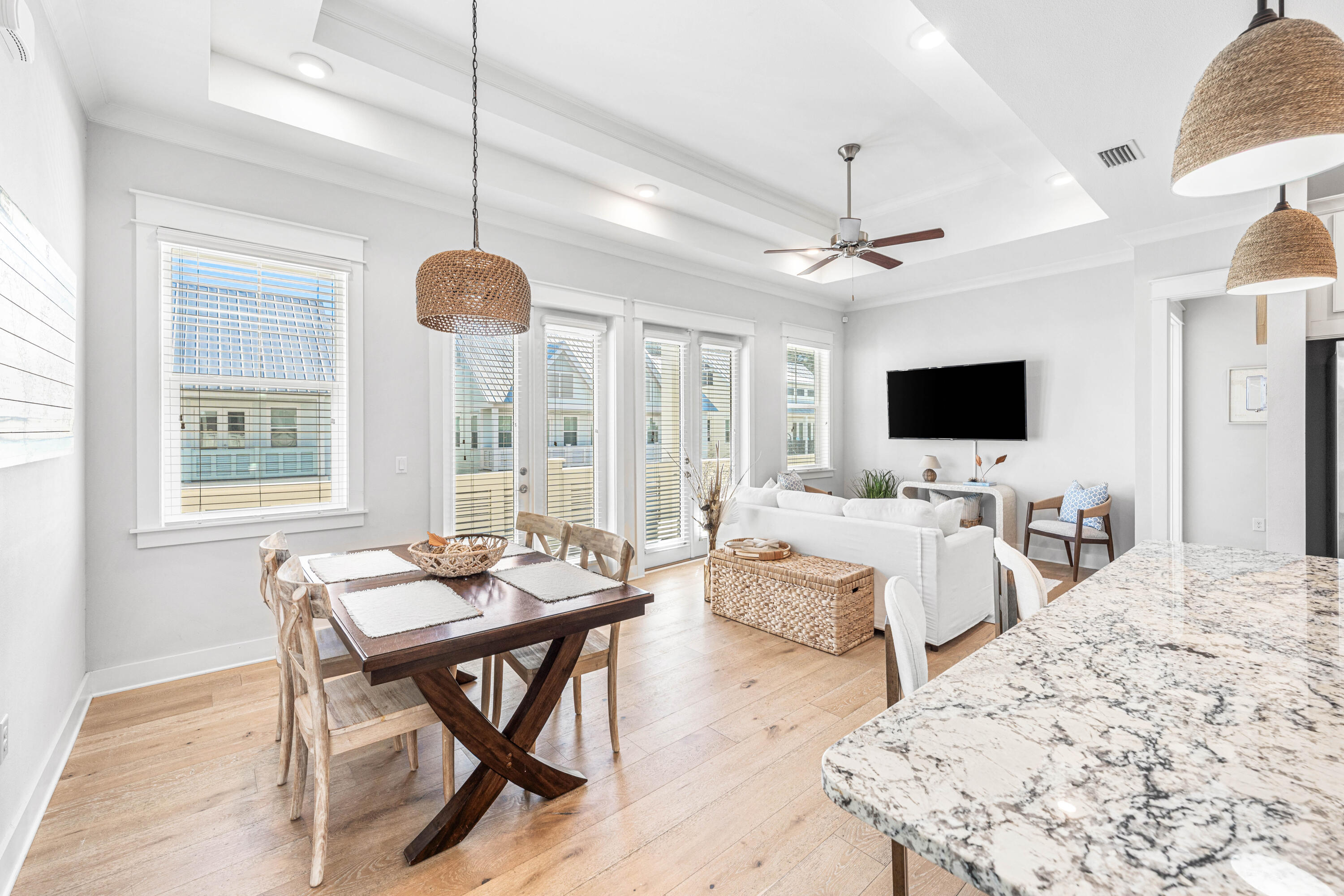 Your Paradise on 30A has arrived! Don't miss out on this 2 bed, 2 bath, corner/end unit. Beautiful sunrises and sunsets await from your private balcony. Located in the highly upgraded, phase 4 section of Prominence North, this unit backs up to the wooded state park, and has one of the best views in the complex. Upgrades to be appreciated are granite countertops, farmhouse kitchen sink, glass tile backsplash, semi-custom glass vent hood, stainless steel Electrolux appliances, 5 burner gourmet gas cooktop, custom blinds, and all cabinetry has upgraded finishes with soft-close hardware. The Big Chill sits in the heart of Prominence and is a hub for all the 30A lifestyle offers. Rental income potential of $70K makes it a perfect home, vacation retreat, or short-term rental investor's dream! The spacious interior is accentuated by double 8 ft French doors, large windows, 10-12 ft coffered ceilings and crown moldings.  Open concept kitchen, dining and great room have warm and inviting natural light from wall of windows and doors leading to the full-length balcony. Two full baths with master, ensuite walkin double rainmaker shower, dual vanity and walkin closet.  Claim your piece of paradise in Prominence today!

Prominence is a community that blends coastal resort living with modern conveniences making it an essential community along South Walton's Scenic Highway 30A. Prominence offers low HOA fees and is centrally located along 30A next to Watersound Beach, between Seaside and Alys Beach. Residents and guests will enjoy access to two resort style pools (with one heated seasonally), The Big Chill, start park trails, bike paths, as well as premium shopping and dining.