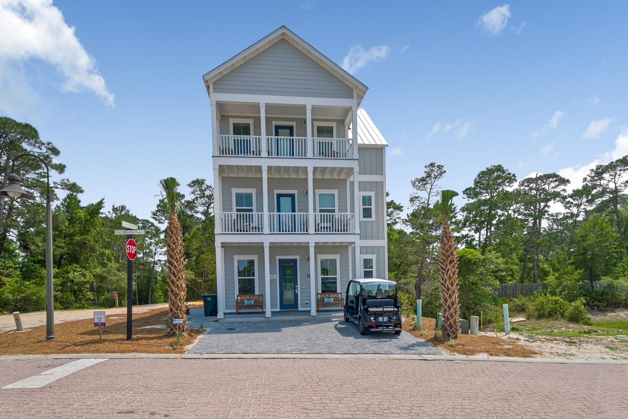 Brand-new beach house under construction in Serenity at Dune Allen. With almost 3800 sf under roof, this home is defined by its porches and decks. Each of the four bedrooms enjoys it's own ''private'' porch, as well as an en suite bath. The first level also boasts porches, including a rear porch with a connection for a gas grill or outdoor kitchen. A rare one-car garage also distinguishes this home. The new Dune Allen Beach Access is a short golf-cart ride away on private brick paver streets. Floor plans and more information are available, along with the list of features and fixtures. Please confirm all information. Ask about $5,000 credit offered by the developer, as well as golf cart maintenance program. PLEASE NOTE: photos are of a similar home. This one is under construction.