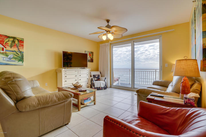 Beach living at its finest in the perennial favorite beach property, Splash. This beach inspired 2 Gulf front bedrooms (both master suites) + bunkroom, 2 bath condo has riveting Gulf views while sunshine and warm gulf breezes abound from the wrap around balcony. The spacious kitchen features slab granite counters and breakfast bar. Open ''Windsong'' floor plan is decorated with the beach and sun in mind - both the kitchen, family rooms and both master suites are gulf front and have breathtaking views. Conveys fully furnished and rental ready! The property is truly turn key! Meticulously maintained  new HVAC and water heater within the last two years. Perfect elevation within the stack: not too high and not too low! Proven rental income producer.