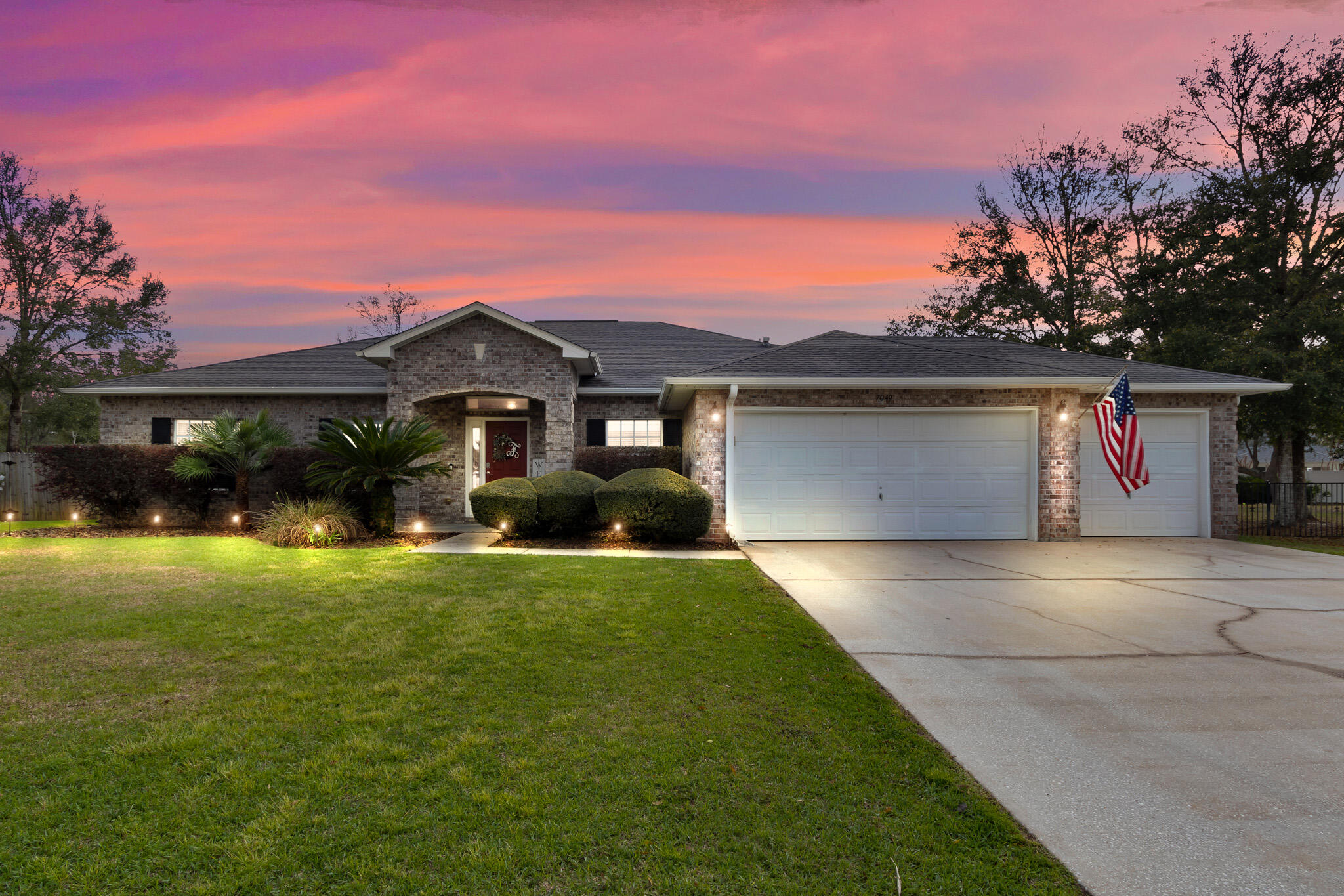 Amazing opportunity! Robledal Estates 5 bedroom, 3 bathroom pool home with custom design detail!  As you enter the home,the foyer opens to the first bedroom that could also be used as an office and the formal living room area.  Split bedrooms with a Primary bedroom that has a trey ceiling, two closets, a primary bathroom with double vanities, garden tub and shower. Formal dining room  is just  off the kitchen that also has a breakfast bar and nook.  All stainless appliances and granite countertops.  Kitchen overlooks the family room with sliding glass doors to the backyard oasis with a smaller screened patio that opens up to the huge backyard with additional patio area that has a 50 amp hot tub outlet, firepit, a yard building for storage, an outdoor shower,a pool and plenty of yard space for outdoor enjoyment  This brick home offers a 3 car garage to give space for a golf cart, which is a popular and fun mode of transportation around the neighborhood.  Crab boat ramp and pier access for Robledal Estates residents available for a one time fee of $417.