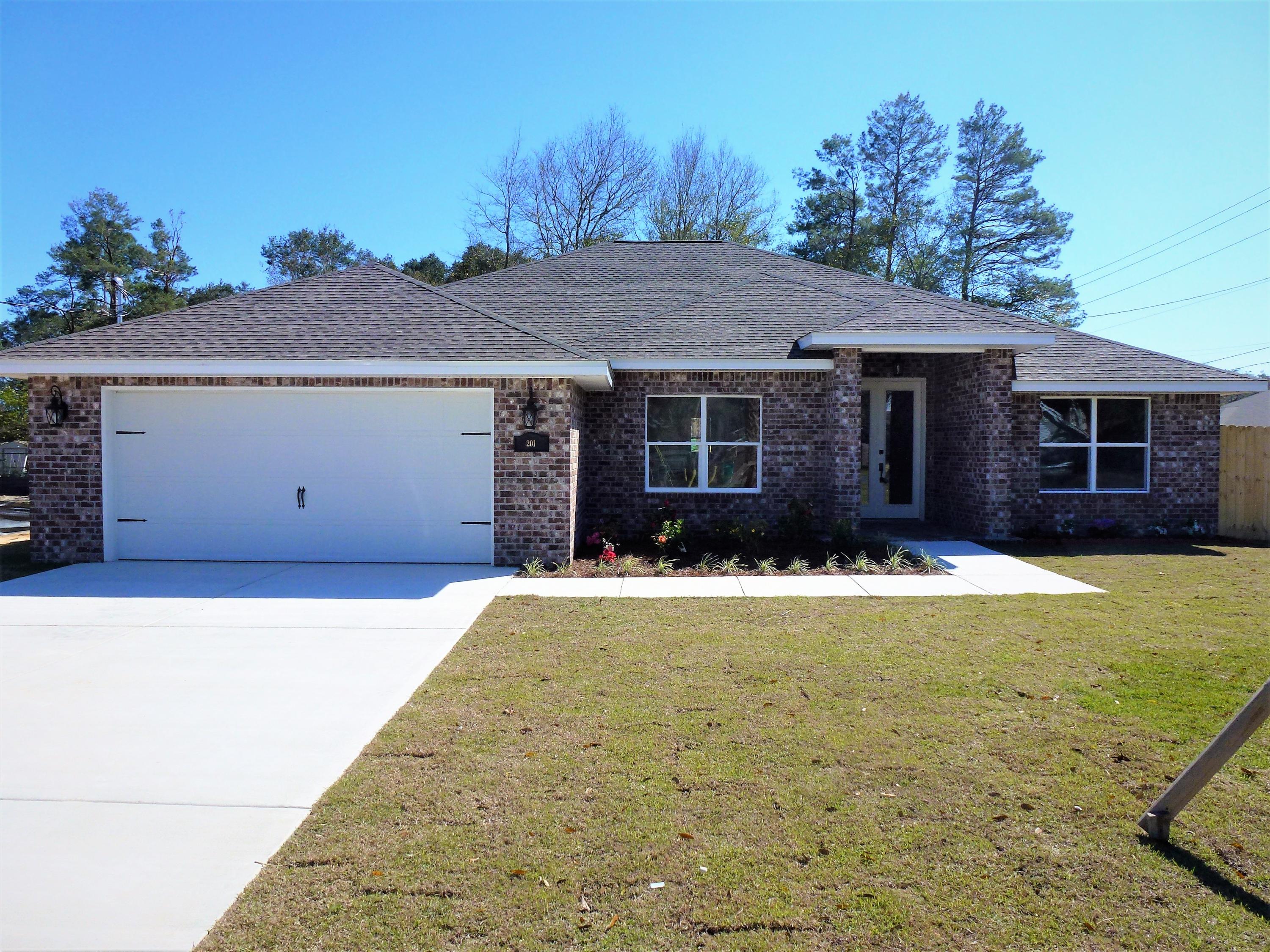 Be sure to view spectacular ''3D VIRTUAL TOUR'' of this BEAUTIFUL CORNER LOT,BRAND NEW, ALL BRICK,4 BEDROOM,3 FULL BATH,SPLIT FLOOR PLAN HOME. GREAT LOCATION IN FORT WALTON BEACH ONLY MINUTES AWAY FROM SHOPPING, MILITARY BASES, AND OUR SANDY BEACHES. THIS HOME FEATURES 10' FT CEILING, WITH LIVING ROOM BOASTING A TREY CEILING WITH RECESSED LIGHTING.UPGRADED KITCHEN APPLIANCE PACKAGE,CUSTOM BUILT CABINETS WITH GRANITE COUNTER TOPS.10'FT BREAKFAST BAR ADDS SPECIAL TOUCH OFF SETTING DINING AREA/BREAKFAST NOOK AND KITCHEN. NICE SIZED BEDROOMS WITH ONE PERFECT FOR MOTHER-IN-LAW/GUEST SUITE THAT HAS FULL BATH. TREY CEILING MASTER BEDROOM BATH HAS OVER SIZED CUSTOM BUILT SHOWER. FRENCH ENTRY DOOR,CEILING FANS THRU OUT. EXTENDED
DRIVEWAY WITH 2 CAR GARAGE W/GARAGE DOOR OPENER.COVERED PATIO, PRIVACY FENCED BACKYARD WITH LAWN PUMP, AND  SPRINKLER SYSTEM. SELLER WILL ASSIST WITH CLOSING COST! YES,THIS ONE IS WORTH SEEING, WORTH OWNING!!!!  YOU WON'T BE DISAPPOINTED.