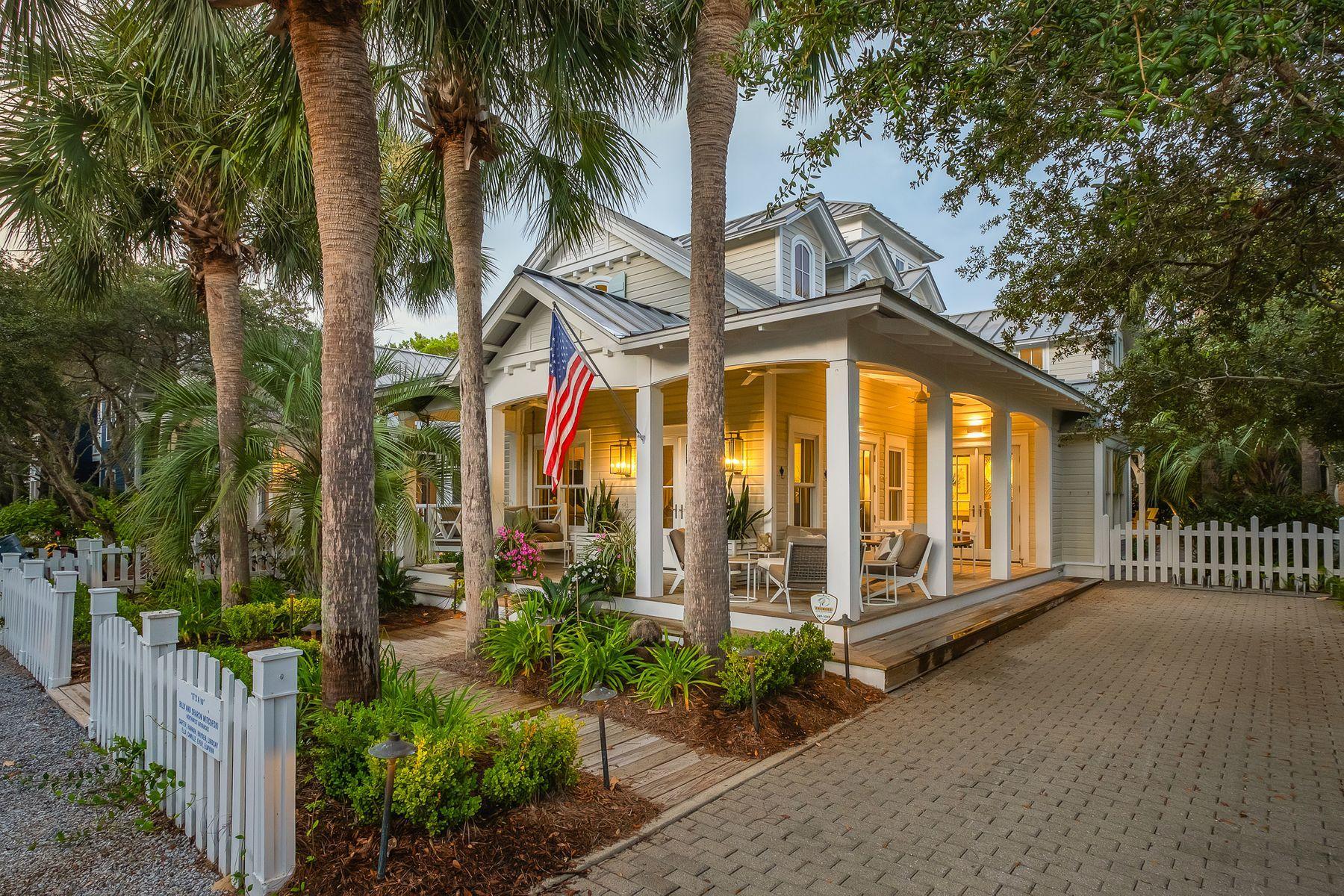 Primely located in the heart of Seaside, Florida, this beautifully remodeled beachside retreat designed by architect Tom Christ, is characterized by elegant coastal contemporary design and close proximity to the Natchez Street beach access. Charming wrap around porches and beautiful gulf views define this iconic cottage which offers a spacious open floor plan situated on an oversized lot with room for an additional structure. Notable features include expansive vaulted ceilings and ample windows for optimal natural lighting, ship-lap adorned walls, gorgeous maple wood flooring and a sizable backyard with a fire pit, covered porch and curated garden. The first floor living layout is pristine with soaring vaulted ceilings cascading in natural lighting anchored by a finely appointed chef's kitchen with custom modern cabinetry, stainless bosch appliances including a wall oven and microwave, wolf induction cooktop and sub zero refrigerator. There is also a laundry area with a whirlpool washer and dryer as well as a tankless water heater.

During the most recent remodel, new windows and doors were installed with sierra pacific turtle glass yielding a 140 MPH wind load per the manufacturer. Designer furnishings were hand selected throughout for an exceptional coastal palette including custom window treatments in every room. This prime location offers easy beach access at the end of Natchez Street as well as close proximity to the western pool. This property has not been on a rental program and strictly maintained as a second home. Gross rental projections are $150,000-$160,000 annually. 

Seaside is the cornerstone of new urbanism on scenic highway 30A and offers unparalleled walkability to world class restaurants, boutique shopping and fabulous local entertainment as well as an expansive deeded beach access with owner focused amenities included.