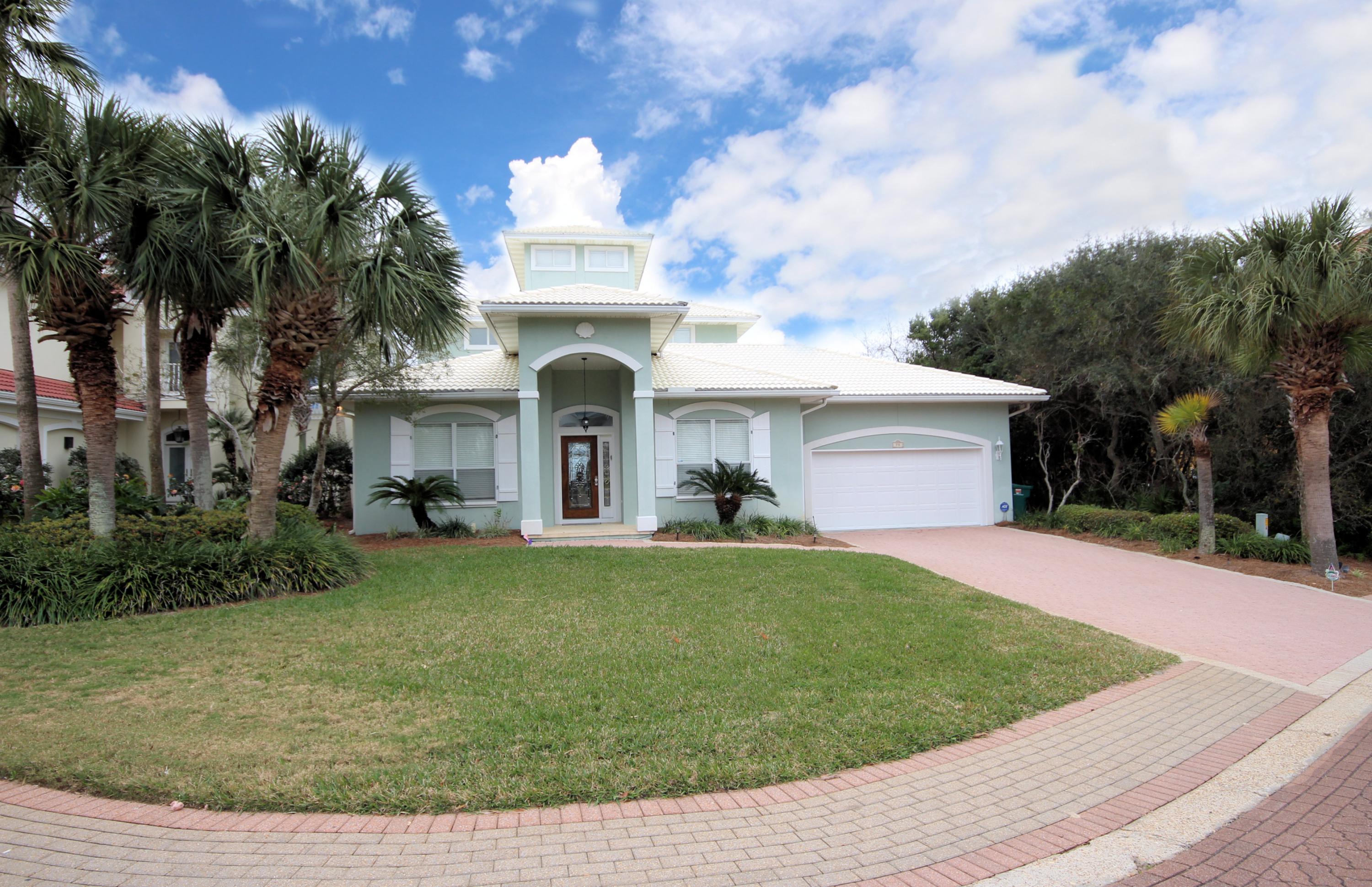 Fantastic Lake Front and gulf View house located in the Destin's finest gated community. This gorgeous home offers open floor plan, large living room and kitchen with center island for entertaining and lots of cabinet spaces.
Nice size master bedroom with sitting areas and huge bathroom. Inside laundry room. Screened private pool for fun times and 2nd floor also has screened sun room. 3rd Floor has a nice sitting room with a gulf view. Well cared lawn with sprinkler system. Profitable rental opportunity for short term rentals possible. Destiny West community offers, pool, tennis court, hot tub, club house, side walk and walking distance to White sand beach and gulf front Crab Trap restaurant and the bar. Must see!