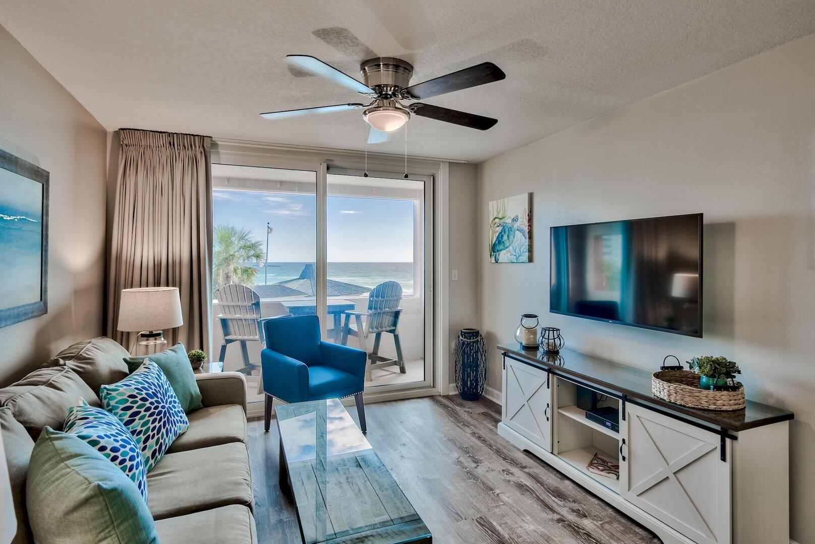 Own a piece of Paradise at the #1 ranked beach in Florida-DESTIN! Sweeping views of gorgeous sunrises, Jetty East Pool and unobstructed Gulf of Mexico will make you instantly fall in love with this condo! Open concept living and dining area, as well as an inviting balcony just perfect for taking in the Emerald Coast skyline! 2020 upgrades to the unit include NEW flooring, stainless steel appliances and quartz counter tops! Great rental producing property with Gross Rentals over $47k for 2023!!
Enjoy the many onsite amenities, including a 2400 sq. ft. pool, hot tub, beachside pavilion with grills, tennis courts, and more. Great location with easy access to shopping, grocery stores, and restaurants.
Want to put your toes in the sand? Deeded beach access is only steps away!