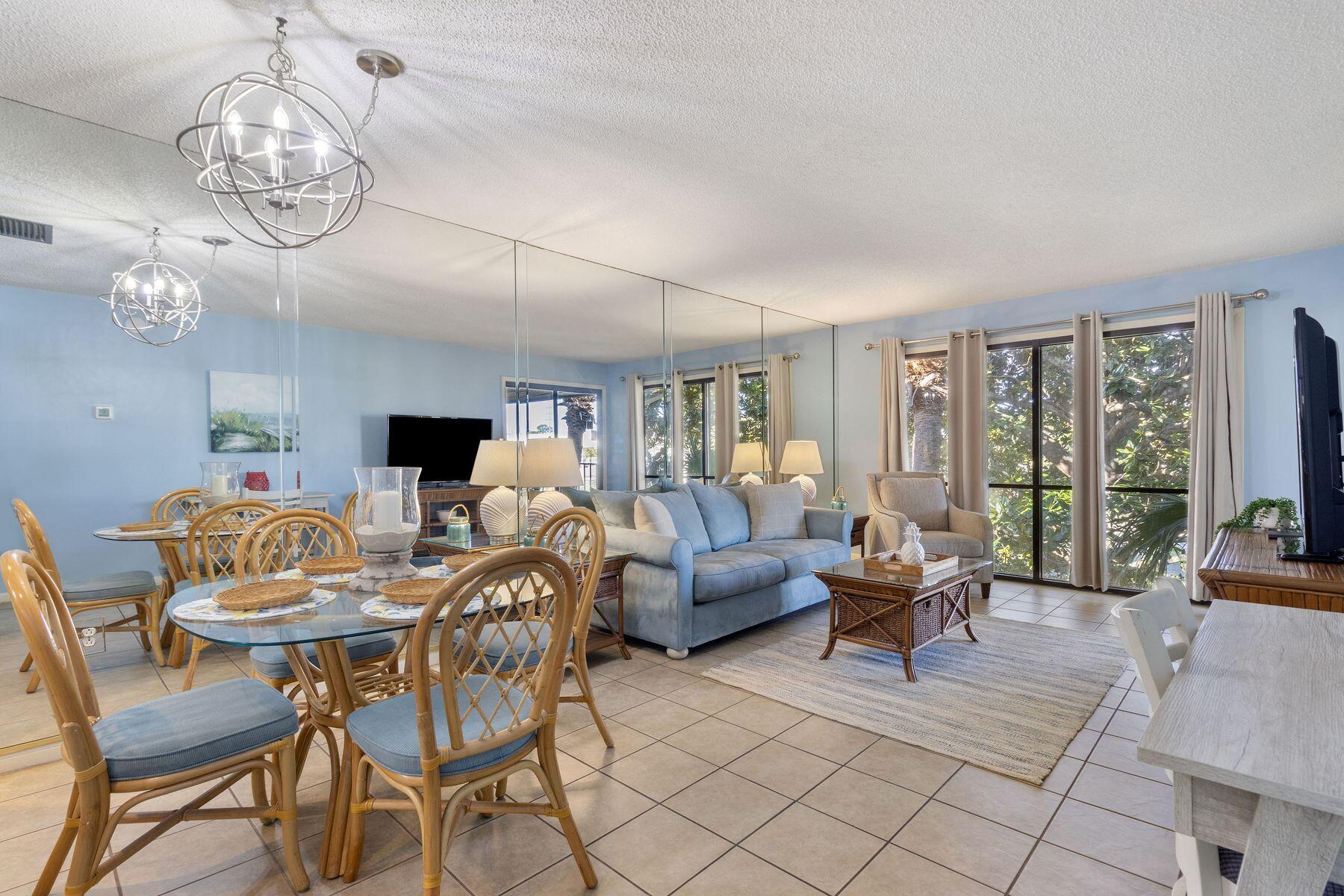 Set on the second floor and shaded by a sweeping magnolia, this fully furnished one-bedroom villa offers a calm coastal rhythm, open golf-course views, and a thoughtful layout designed for easy living and effortless getaways. Positioned within the gated grounds of Edgewater Beach Resort, the residence balances privacy with access to one of the area's most amenity-rich resort environments. Glass sliding doors in both the living area and bedroom open to a private balcony overlooking the course, creating a seamless indoor-outdoor connection and a sense of space rarely found in a one-bedroom offering. Inside, tile floors run throughout, and the kitchen has been refreshed with new appliances and fresh paint. The primary suite is generously sized with its own bath This condo is offered turnkey.