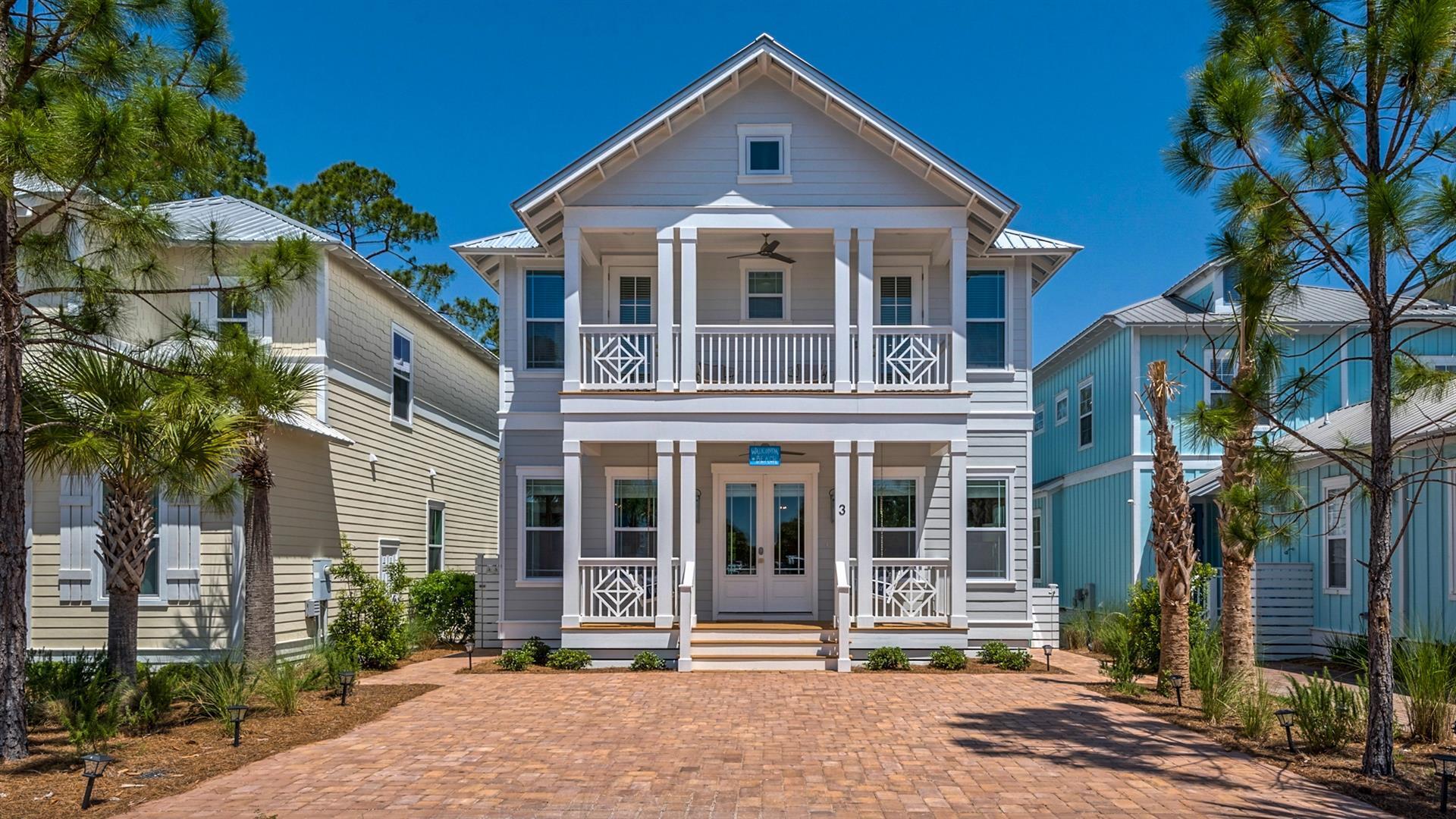 ''Walk on The Beach,'' a brand-new vacation home completed in 2020, was built especially for you and the extended family. With 5 bedrooms (including a bunk room that sleeps 6), second-floor loft with sleeper sofa and 4.5 bathrooms, it is one of the few properties in SeaCrest Beach that can accommodate multi-family bookings.
French doors on the front porch open to an expansive living space that includes a cozy sitting area with a gas fireplace, dining room, and a modern kitchen with oversized island, gas cooktop, and all the appliances and gadgets you'll need to feel at home. This thoughtfully designed gathering space spans the entire width of the home and comfortably seats up to 20 people – together! Isn't that what family vacations are about?
Ride a bike, stroll through this luxurious community, or take a short walk to one of the largest community pools on 30A, featuring a 12,000 sq ft lagoon! You can also catch a ride to the beach - the tram pick-up and drop off is located just steps from the front door. Outdoor living is boastful in this home, too. The front porch has 2 porch swings and the back screened-in deck has a large TV with a comfortable L-shaped couch for lounging. Just through the screened door you will find the ultimate "man cave" grilling retreat complete with refrigerator, cooler, smoker, and more!
It seems you can't go wrong with this vacation home when there is space for everyone in your family. "Walk on the Beach" will become your favorite new getaway. Come and vacation like the locals do!
When you stay at "Walk on The Beach" you'll be conveniently located to dining, shopping, restaurants, amenities, state parks, and of course the beach! If golf is your game, there are 5 public courses within a 30-minute drive.
Yearly Rental income was over $71,000 plus 140+ nights of Owner use!
