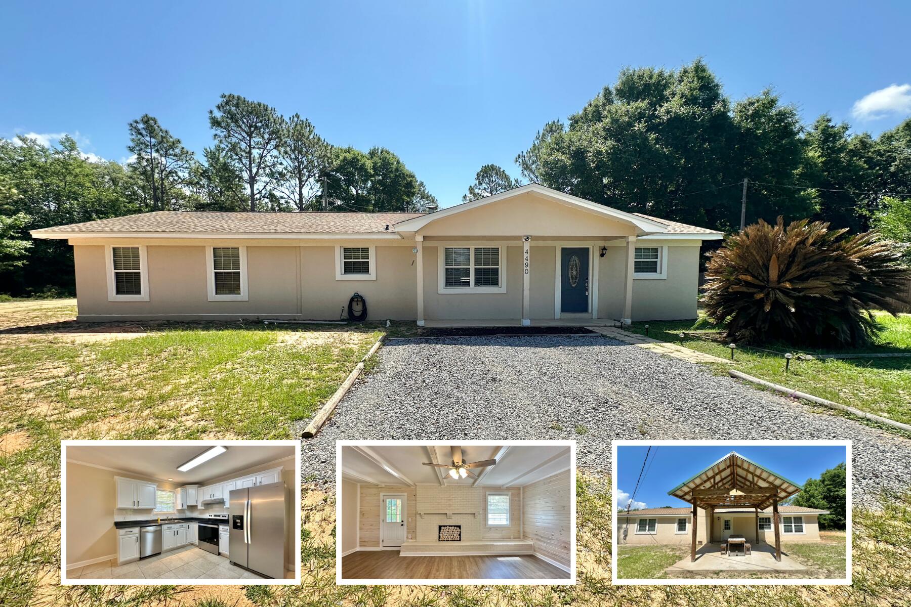 AVAILABLE NOW!! Charming 3BR/2BA Florida cottage on a spacious lot in the Holley community, near local boat ramp and river access. This home features a split floor plan along with a open and cozy living area. The kitchen includes a large bar and space for an island, with plenty of room for dining. Enjoy unique touches like tongue-and-groove pine walls, beamed-look ceilings, recessed lighting, and a covered back porch. Plenty of storage on bookcases/shelves in kitchen and living areas. NO smoking. 600 minimum FICO credit score required in addition to meeting rental criteria. Pets allowed upon approval with a non-refundable pet fee. All applicants are required to complete an application on https://onefamilypropertyservices.petscreening.com/
regardless of if they own a pet or not. Applicants with an ESA are also required to complete the application.

** Fees Required once an application is approved include, but may not be limited to: Security Deposit, Non-Refundable Fees (cleaning and rekey), $20 Certified Mail Fee, and Pet Fees (when applicable).