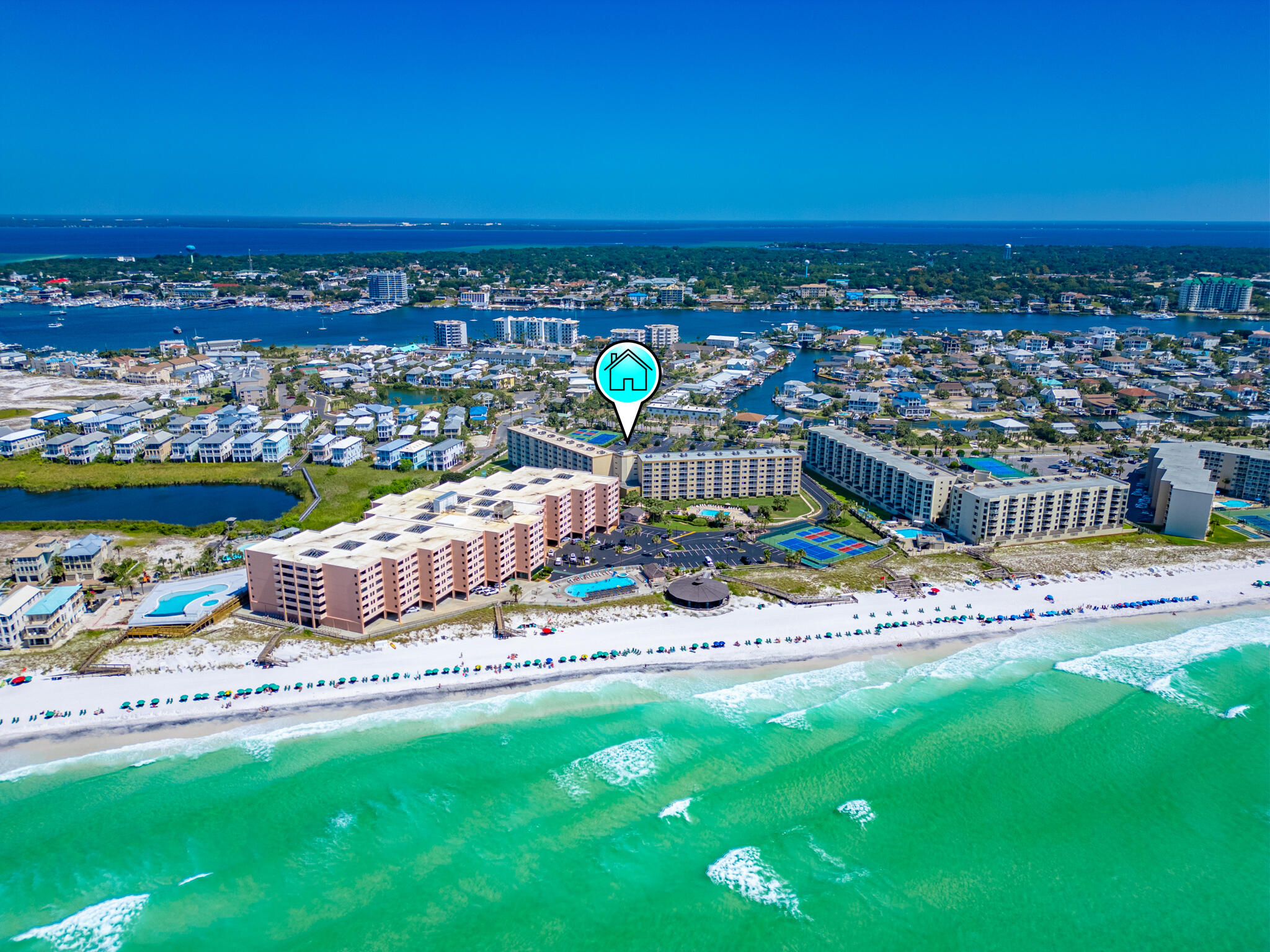 Spectacular Harbor & Gulf Views!
Welcome to your dream beach getaway! This pristine condo features 2 bedrooms and 2 bathrooms, perched on the 6th floor, offering breathtaking vistas and sleeping six comfortably. From your balcony, marvel at the sight of boats navigating the East Pass and enjoy stunning, multicolored sunsets reflecting off Lake Christina and the Destin Pass. On special evenings, you can even watch a spectacular fireworks show right from your balcony! This condo exudes a festive atmosphere with tasteful upgrades and is offered fully furnished, making it completely TURNKEY. The well-maintained building features beautifully manicured grounds and is managed with exceptional fiscal responsibility. This is a perfect place for your Florida beach getaway!