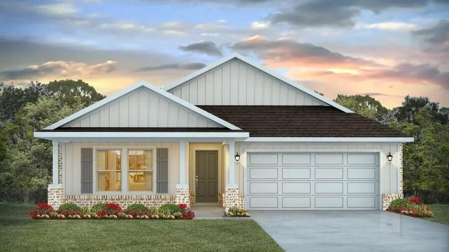 Welcome to Plantation Woods! The Creekside model is a spacious and desirable open concept floorplan, built-in lighting and a fabulous layout for relaxed living featuring 5 bedrooms, 3 bathrooms, 2-car garage, and the 'Smart Home Connect 'System with a variety of convenient Smart Home devices you will love. Spacious Great Room and dining area is open to the kitchen and lots of windows for natural lighting. The well-designed open kitchen includes stainless steel appliances, a smooth-top range, built-in microwave, quiet dishwasher, corner pantry, island bar, eye-catching wood-look flooring, quartz countertops in the kitchen and baths, and plush carpet in the bedrooms. Fabric Hurricane door and window protection is also included. Call or text to schedule a tour today! ALL LISTING pictures, colors, features, and size may vary. Square footages are approximate.