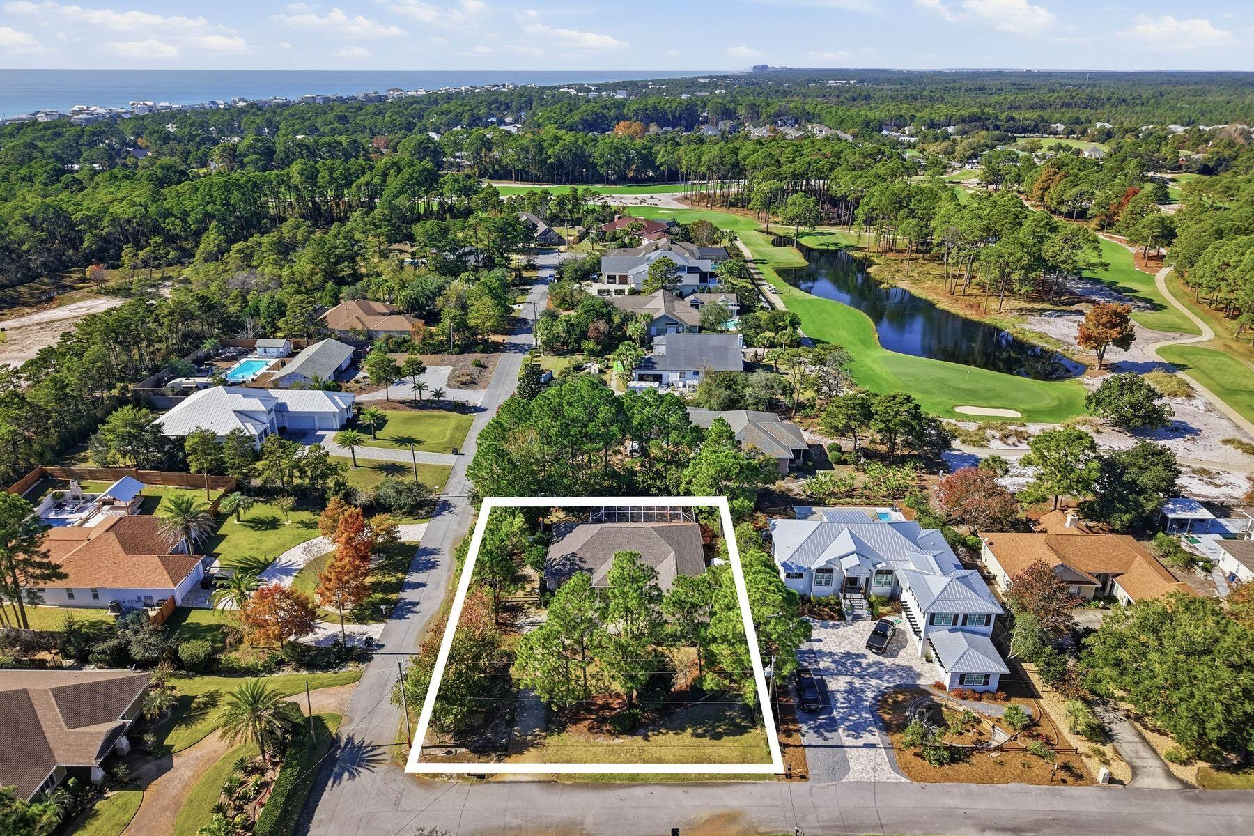 Set on an expansive corner lot graced with mature trees, 640 Ridge Road offers a refined blend of privacy, comfort, and an enviable location just off Scenic Highway 30A. Nestled within the desirable Santa Rosa Ridge community, this single-level brick residence sits moments from Santa Rosa Golf & Beach Club, Gulf Place, and the renowned beaches that define 30A living.

A highlight of the property is its private saltwater pool, thoughtfully screened for year-round enjoyment. Paired with a fenced yard and lush landscaping, the outdoor spaces create a peaceful retreat that feels both secluded and inviting—ideal for relaxed afternoons or effortless entertaining. Inside, the home welcomes you with a spacious, light-filled layout. The primary suite offers direct access to the screened porch, a generous walk-in closet, and an oversized en suite featuring a soaking tub and walk-in shower. A dedicated office adds versatility, while the main living areas incorporate a breakfast nook, a formal dining space, and a well-planned laundry room just off the two-car garage.

Two comfortable guest bedrooms and a shared full bathroom occupy their own wing, providing privacy and ease for family or visitors.

With its exceptional lot, private pool sanctuary, and premier location near 30A's most beloved amenities, 640 Ridge Road presents an opportunity to enjoy the best of coastal living in a timeless, thoughtfully designed setting.