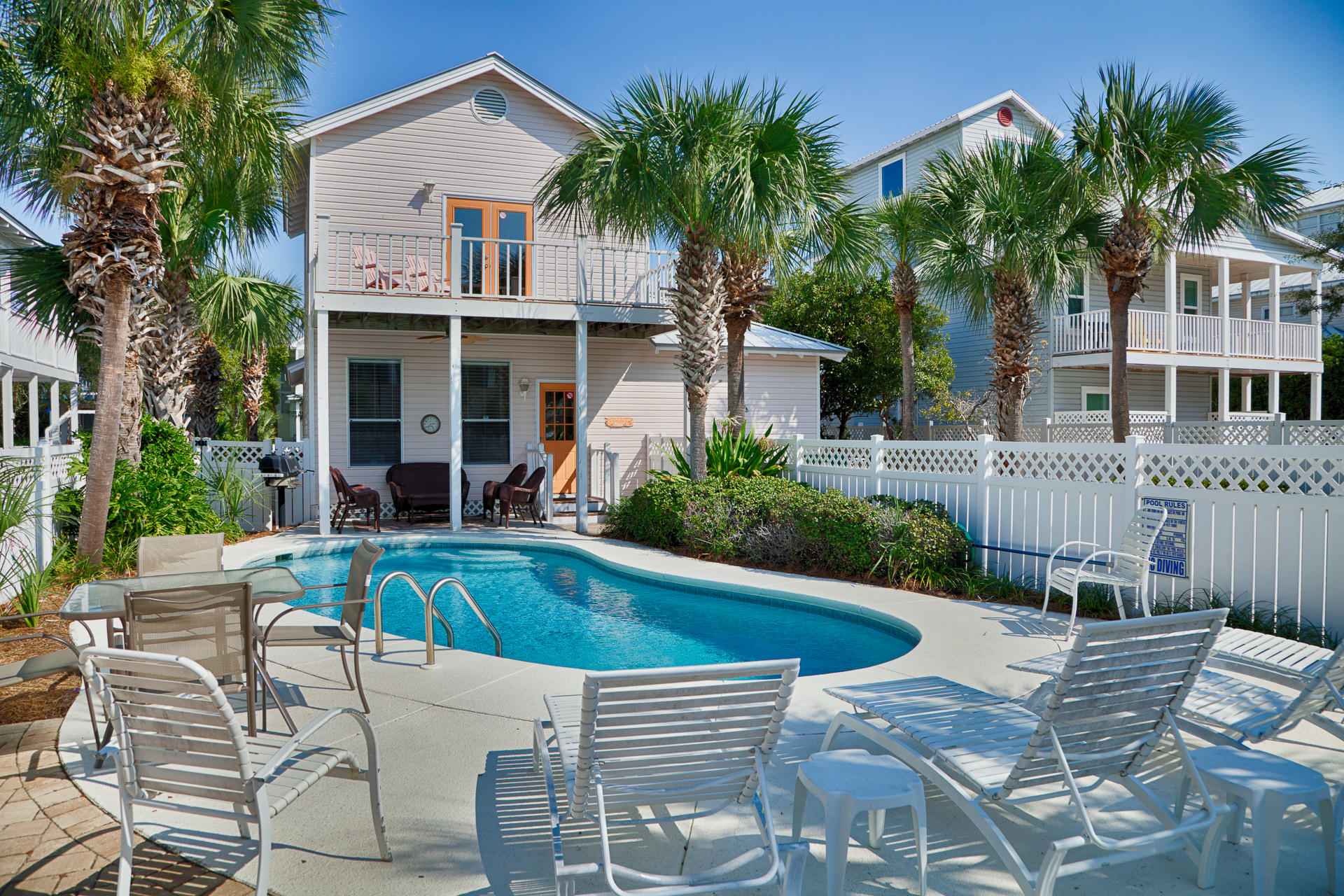 Reduced $10,000! Located only steps from Destin's soft white sands, this charming beach cottage would be ideal as a second home or vacation rental. The PRIVATE POOL, an excellent rental history and even better projections, all lend themselves for maximum return on investment! This 4 bedroom/3 bath, 2-story home is conveniently situated in Destin's serene Crystal Beach community, within blocks from the Destin Commons, restaurants and unique Destin lifestyle! Featuring granite counters in the kitchen and baths, open living spaces, balconies overlooking a beautifully landscaped backyard for entertaining, and cozy beach-themed dcor, all components of this home combine to create the perfect beach get-away. Schedule your showing appointment today! (Buyer to verify all fees & dimensions