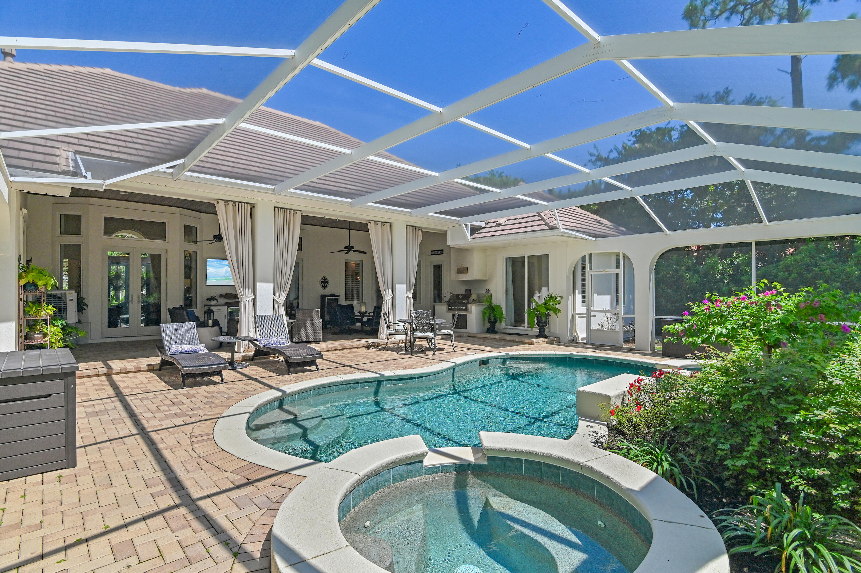 Welcome to 4564 Nautical Ct., situated within the gated golf community of Regatta Bay. This custom-designed three-bedroom, three-bath plus office home features a split floor plan, large outdoor living space, pool and spa and has been thoughtfully upgraded, including a modern kitchen, fully renovated bathrooms, new hardwood flooring throughout, fresh paint, new trim, and crown molding. The residence showcases distinctive craftsmanship and interior design. The newly renovated luxury kitchen has been meticulously designed to optimize space, workflow, and comfort. Features include quartzite counters, custom floor-to-ceiling white cabinets, soft-close drawers, farmhouse sink, top of the line stainless steel appliances, custom range hood, wine fridge and a coffee and tea station. Click ''more' The master bedroom en-suite offers a spacious environment with a high tray ceiling.  Natural light floods the room through doors that open to the lanai, enhancing its inviting atmosphere. A skillfully tiled fireplace, accented with a custom mantel, serves as the focal point of the space. Additionally, the room features his and her closets, equipped with custom organization systems for optimal storage and convenience. The master bathroom has undergone complete renovation. It features double vanities, white marbled quartz countertops, upgraded tile flooring, large soaking tub and a custom tiled walk-in shower.

The outdoor living area spans 600 square feet, offering a tranquil retreat. It features a spacious lanai with a pool and two water features that create a soothing atmosphere for swimming, relaxing in the hot tub, or cooking at a custom outdoor kitchen. The space has been upgraded with a tongue-and-groove wood ceiling, freshly painted pool coping, and new lighting and fans for enhanced comfort and aesthetics. Three car garage also features a brand new staircase that leads to the large walk in attic space. And last but surely not least, the home comes with a whole house generator.  

Regatta Bay is a serene, gated community that seamlessly blends golf and boating, offering a lifestyle that is truly unparalleled! The essence of the Regatta Bay Lifestyle revolves around convenience, allowing residents to easily access numerous enjoyable destinations within minutes via golf cart, including the beach! Within the community, residents can indulge in golf, swimming, tennis, pickleball, parks, playgrounds, the Regatta Bay Clubhouse, Legendary Marine, and Legendary Yacht Club. Furthermore, Regatta Bay features a private road that leads directly to the Destin Commons, where an array of popular retail stores for both men and women awaits, alongside a diverse selection of restaurants, Whole Foods, Bass Pro, Lowes, an AMC movie theater, and Uncle Buck's Bowling-all easily reachable by golf cart. Regatta Bay is centrally located offering easy access to the airport and only a few miles from Northwest Florida's finest hospital.