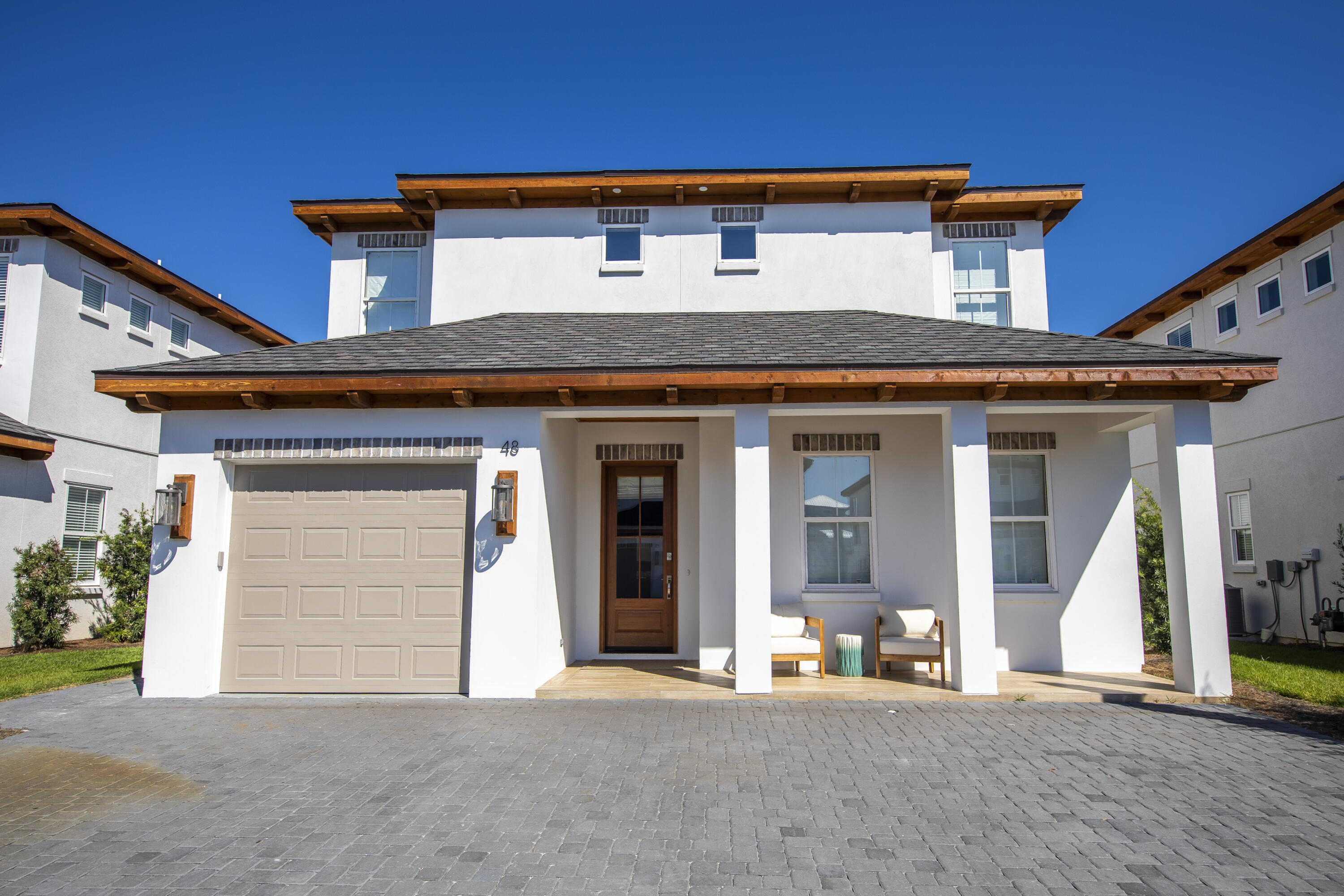 New construction, beautifully furnished and turn key 4 bed 4.5 bath home walking distance to Gulf Place. This home features a ton of upgrades-tankless water heater, stainless steel appliances throughout, shiplap walls, 2 master bedrooms, covered patio, custom built-in bunks, standing soaker tub, first and second floor living space and private pool. This home sits on a quiet, private street with a 1 car garage and 3 additional spaces in the driveway.

Gulf Place features shops, restaurants, and public beach access. This home is also within a mile of the Santa Rosa Golf and Beach Club.