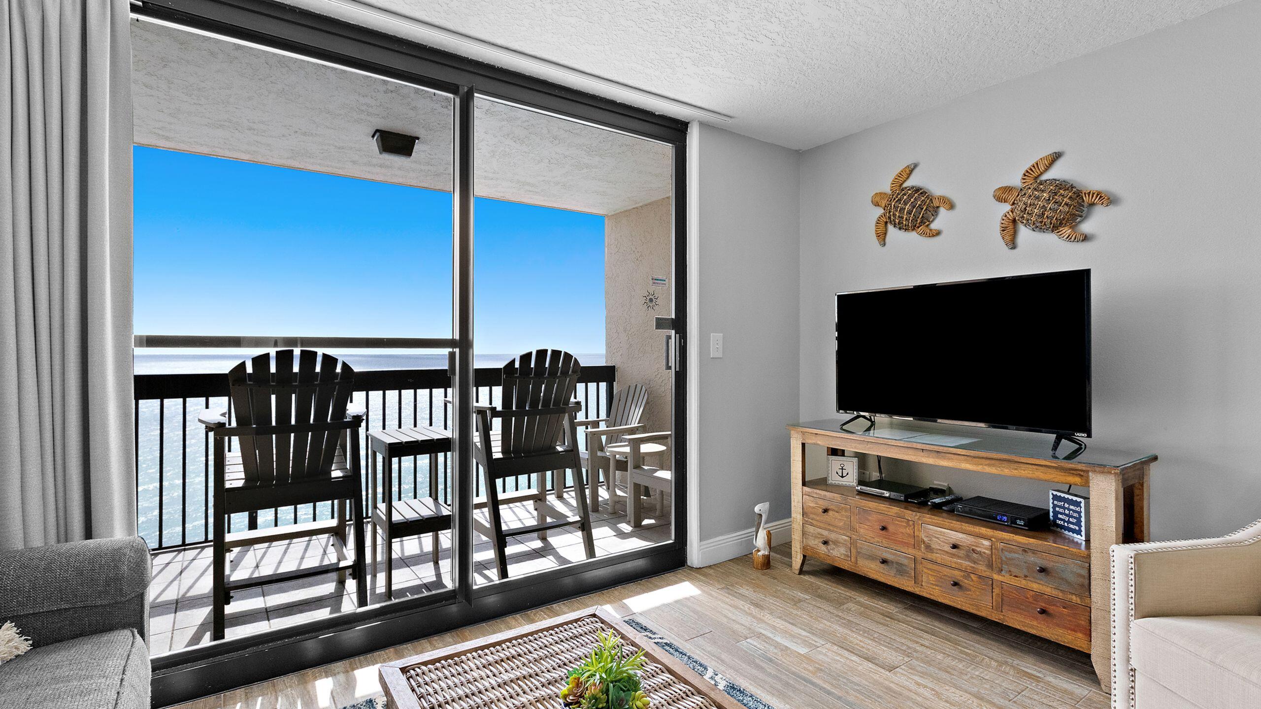 Penthouse level unit offered for sale at the much sought after SunDestin Beach Resort! This fully furnished 1-bedroom condo directly faces the Gulf, with breathtaking views of the Emerald Coast. This unit is an investors dream, bringing in more than $59K last year through the onsite management company (Turnkey ready with reservations in place and ready to transfer!).  The owners have spared no expense when it comes to the furnishings, updated in a coastal décor style, light & airy making it the perfect place to relax and unwind. The interior features stainless steel appliances, granite counter-tops, new carpet and furniture in the bedroom, and tile throughout the living area (perfect for maintenance free beach front living). Click for additional information... This unit offers an owners' closet which is essential for storing all your personal belongings. Last but not least, the private balcony comes furnished with bar height pollywood furniture which is the best that you can buy for this area. Sit back and take in the million dollar views with your morning coffee or sunset glass of wine. SunDestin, located in the heart of Destin, is known for its amazing amenities: beachside pool, inside pool, poolside & inside hot tub, sauna & steam room, fitness room, splash pad, grilling area, private boardwalk to the beach with showers, and chair/umbrella rentals. The property also has a 24-hour front desk, onsite security, conference center, a beautifully stocked gift shop and onsite restaurant, Fudpuckers. Please note, the HOA also covers electricity, making this a hassle free investment!