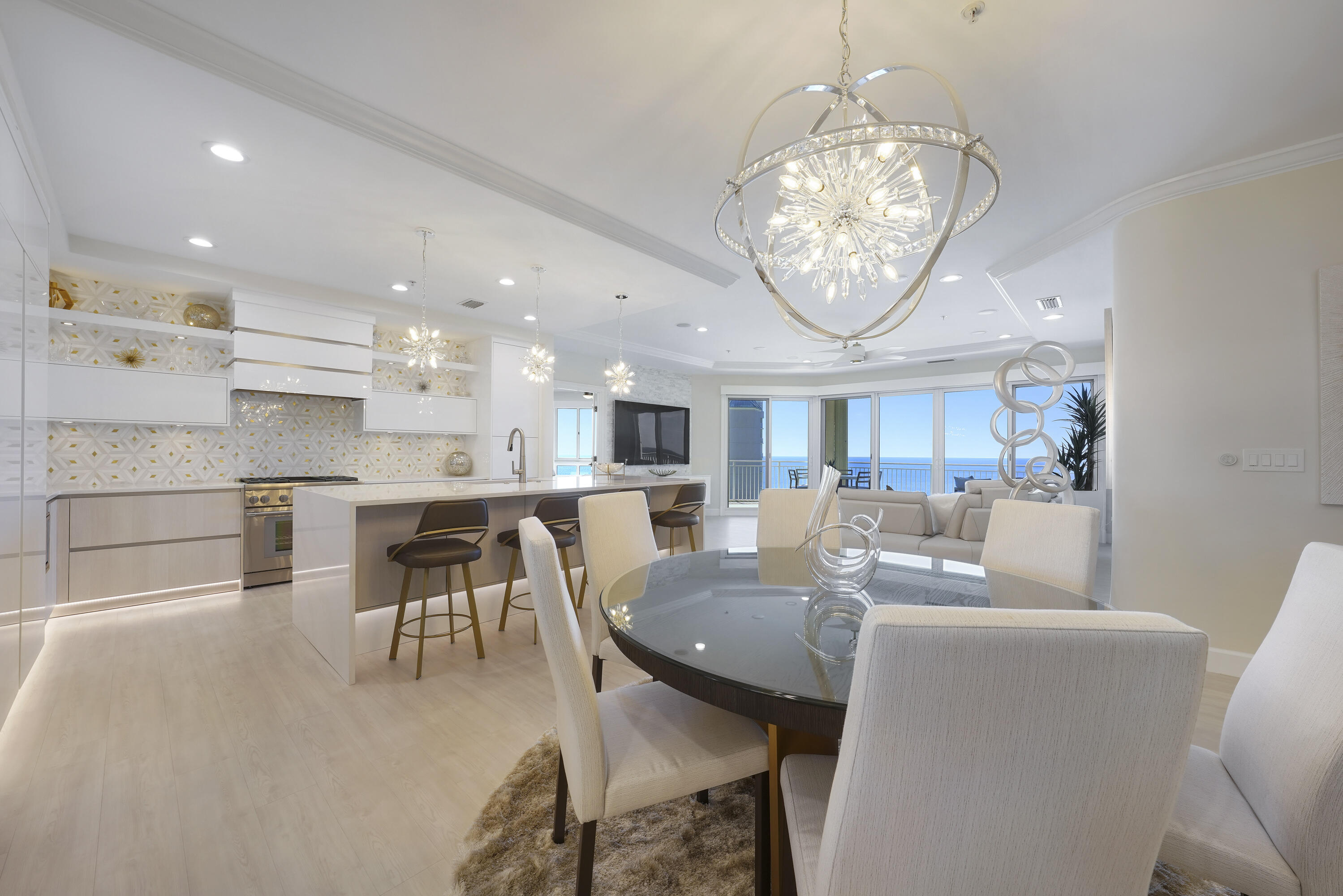 This absolutely gorgeous Villa is located on the 17th floor of Grand Dunes II overlooking the neighboring properties, which gives it the most incredible 180 degree views of the Gulf and sugar white sands of South Walton!!

The owners have spent almost a year remodeling this beautiful Villa and it shows! From the moment you step off the semi-private elevator into your private foyer, you will immediately notice that there was no expense spared in this creation. The time and meticulous attention to every detail to create this Modern/Contemporary beauty is obvious! Everything in this unit is top of the line and brand new; from every fixture, to every appliance, every cabinet and every countertop! I promise, you have never seen another Villa like this one! Features of this incredible beauty include; "Oceanview" Luxury Vinyl Plank flooring throughout, "Silestone Eternal Calacatta Gold" polished quartz countertops, featuring a custom contemporary double waterfall island w/ a deep 18-gauge stainless steel "Franke Pescara" sink, "Thermador" appliances featuring a custom paneled double door fridge with 30" refrigerator and 30" freezer with GOLA handless system, 36" gas range with griddle, custom range hood, 30" microwave drawer, "Sapphire Series" built-in dishwasher with LED lighting and "U-Line" 15" Nugget Ice Machine. Other features include: custom cabinetry at it's finest, "American Made, Italian inspired"; this custom kitchen is finished in "Milano Collections Panna" finish and "White Lucido" high-gloss, featuring "GOLA" handless system; LED upper and lower cabinet lighting; touch-latch appliance panels and LED stainless steel Toe-Kick lighting.  Custom built-in oversized pantry, Built-in coffee bar, automatic blinds in all rooms, "Samsung" 8K TV's; 85" in Living Area, 75" in Master and 65" in Guest bedroom and "Control 4" Home Automation System. Other features include: Floating "Milano Gola" bathroom vanities with an ultra luxe feel with LED strip lighting underneath, personalized linen cabinetry with custom built-in hamper, "TOTO" toilets in all bathrooms, Master bath has "Kohler" shower featuring DTV+, Kohler's most advanced showering system featuring a digital shower interface control panel. Master bath also features a "Seura" TV mirror and smoked glass door into the separate water closet. Laundry room features extra built-in cabinets and a laundry pantry for extra storage. AC features a new "ECOBEE 3" thermostat. Villa also has "Kalco" chandelier with Firenze crystal and matching pendant lights. 

There are way too many features and upgrades to list them all, you simply must see this incredible Villa to truly appreciate all that it has to offer!

Grand Dunes offers: "Super Quiet Interiors", 24 hour security, gated entry, lush landscaping, 3 levels of gated underground parking for owners, grand lobby, semi-private elevators leading into your private foyer, private heated pool & hot tub, Owner's Lounge with Gulf front Fitness Room, Over-flow suites for guests, 200' of deeded beach, serene streams, majestic waterfall and a Lagoon Style Gulf front pool area with Hot Tub shared by both buildings and Beach Service.

Grand Dunes is the Emerald Coast's Most Desired Rental Restricted Beachfront Development!

Call us today to schedule your private viewing of this gorgeous Villa!