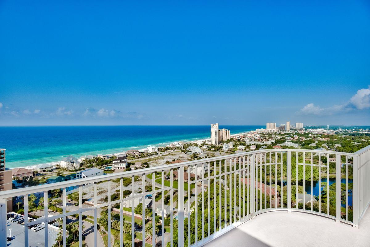 Expansive gulf, bay, and marina views are just one of the delights of this elegant condo, which also offers privileged Beach Club membership. This non-rental residence provides ample space in the great room and kitchen for entertaining family and friends, as well as captivating views from two decks. Ten-foot ceilings, gleaming wood flooring, and oversized windows enhance the 3,000 sq ft living space, which occupies the top floor of one of the most prestigious beachside buildings in Florida's #1 resort on the Emerald Coast. Head to the private rooftop terrace at sunset to enjoy expansive panoramic vistas or explore the Sandestin Golf and Beach Resort. This resort is a playground of activities, including four championship golf courses, tennis courts, lagoon pools, high-end shopping, dining, a fitness center, and miles of white sandy beach for sun-kissed walks.