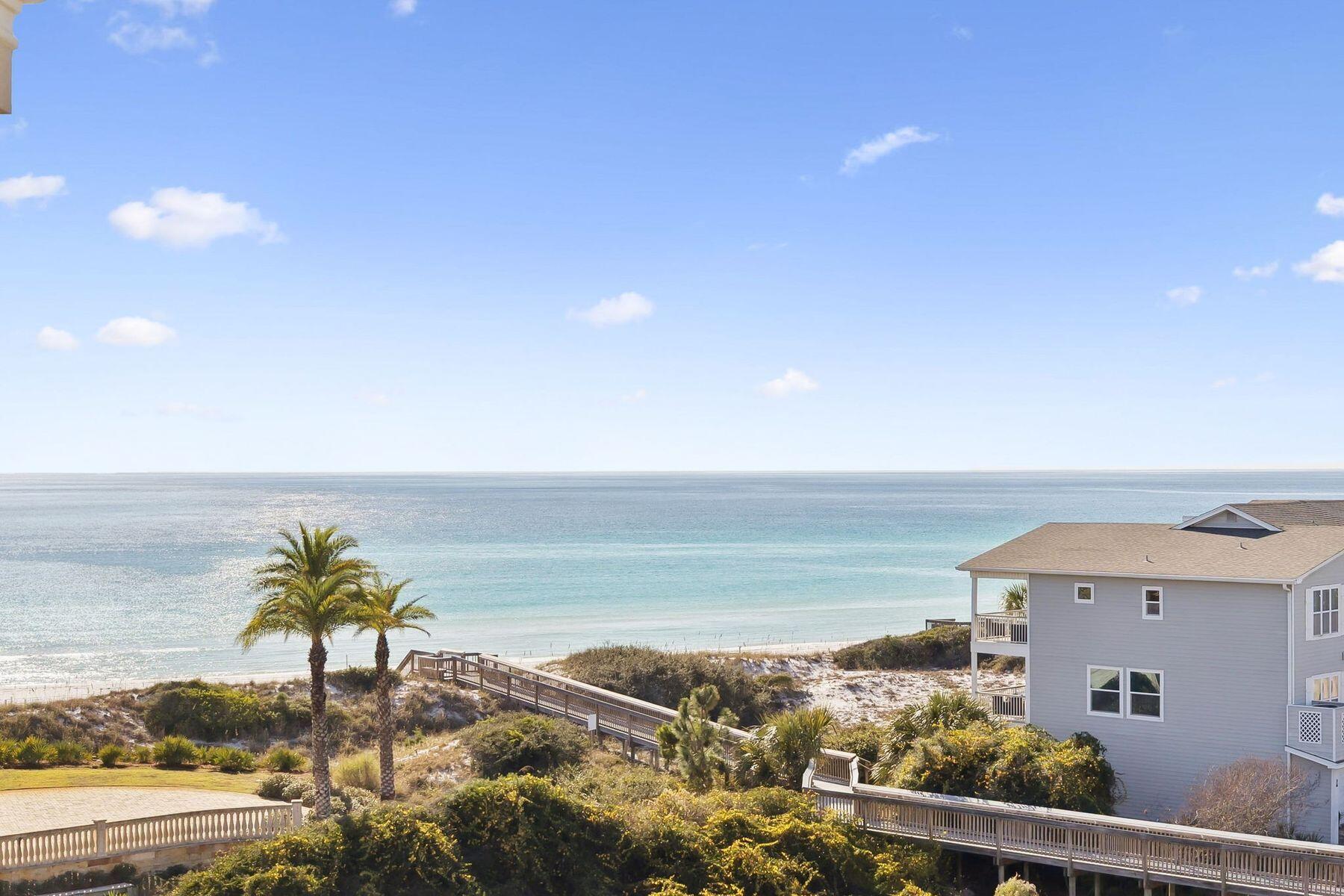 Under contract with kick out clause. This beautiful top-floor condominium offers gulf views, the ideal blend of luxury, privacy, and coastal living within the highly sought-after, gated community of San Remo. Featuring 3 spacious bedrooms and 3 full bathrooms, this residence provides a serene escape with plenty of room for family and guests. Step inside to an open, light-filled floor plan designed for relaxation and entertaining. The kitchen features granite countertops, stainless steel appliances, and ample cabinetry, all overlooking the dining and living spaces. Enjoy tranquil views and refreshing Gulf breezes from your private balcony perfect for morning coffee or sunset cocktails after a day at the beach. San Remo offers easy access to Gulf Place, beloved restaurants, boutique shops, and miles of bike paths. Whether you're seeking a primary residence, second home, or strong rental opportunity, this top-floor unit delivers coastal living at its finest.