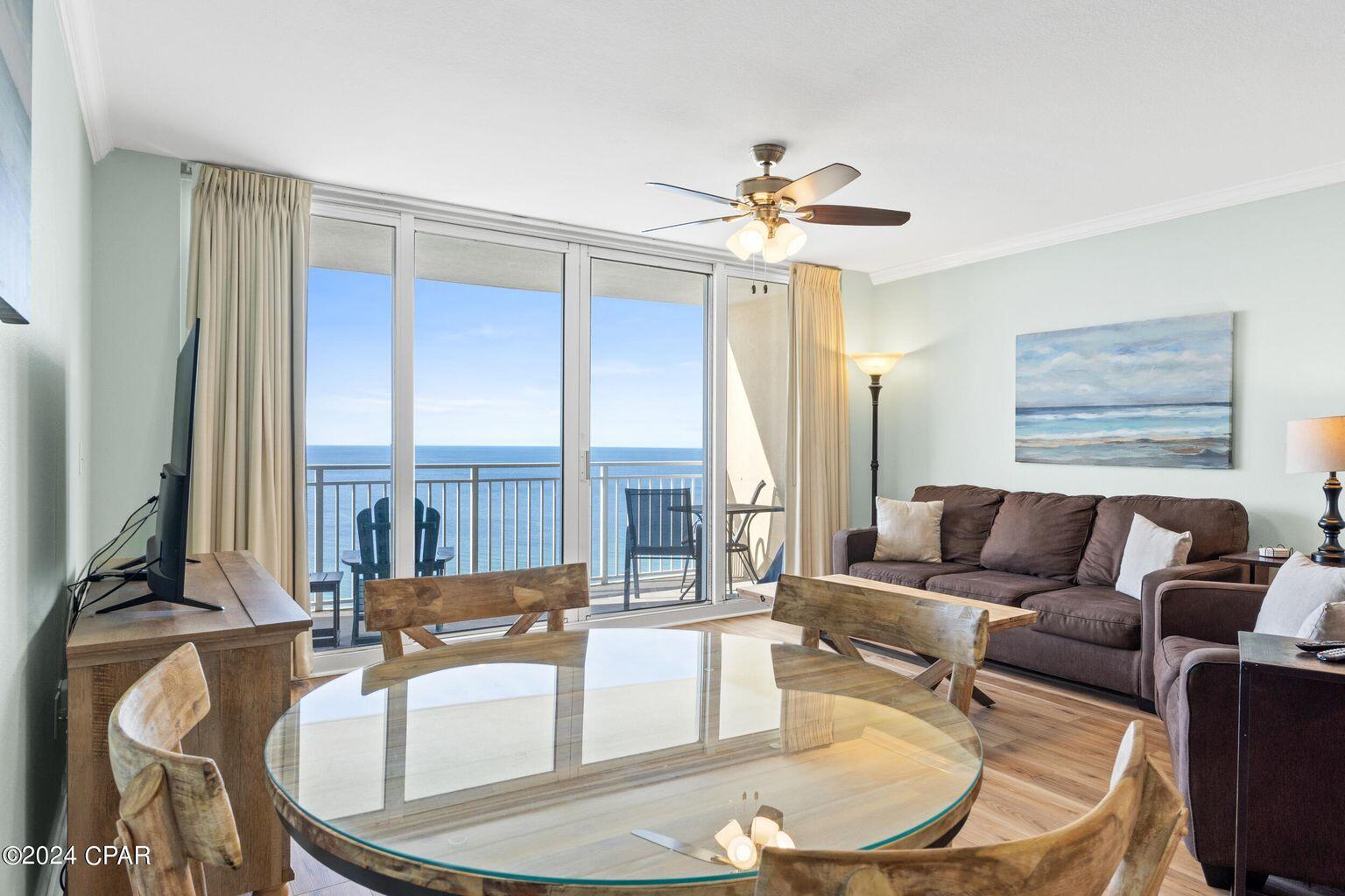 Welcome to Paradise! Direct Gulf Living at its finest! Exceptional opportunity to own a premier, luxury condo at Emerald Beach Resort. This beautifully furnished 792sq.ft, 1-bedroom/1-bath and extra hallway bunk area packs a lot into an ultra-efficient floorplan. Sweeping Gulf views from the Living Room, Kitchen, and generous Balcony. Enjoy Premium interior finishes including BRAND NEW luxury vinyl plank flooring throughout (inc bedroom), crown molding, and granite counter tops. Laundry area with full sized washer/dryer. 12' foot wide, ceiling to floor, sliding balcony doors brings those beautiful Gulf views into this condo. Meticulously maintained and rental ready! These condos are truly great rental properties - see CTO document under documents tab for this unit's fantastic rental history ('23 YTD rental income over $59k!) Emerald Beach is one of the newest condominiums complexes in Panama City Beach and offers endless amenities including free garage parking for owners and guests! Emerald Beach Resort is one of the newest condo developments in Panama City Beach and is conveniently located just 15 minutes from the new, International Airport and within walking distance from Pier Park with is hundreds of shops, restaurants, and entertainment. Emerald Beach Resort is one of the few full-service beach resorts! This popular resort features gulf side pools, hot tubs, tiki bar, glass Sky Bridge with restaurant & lounge, fitness center with spa, 8 high speed elevators, conference center, Starbucks, and covered parking garage.