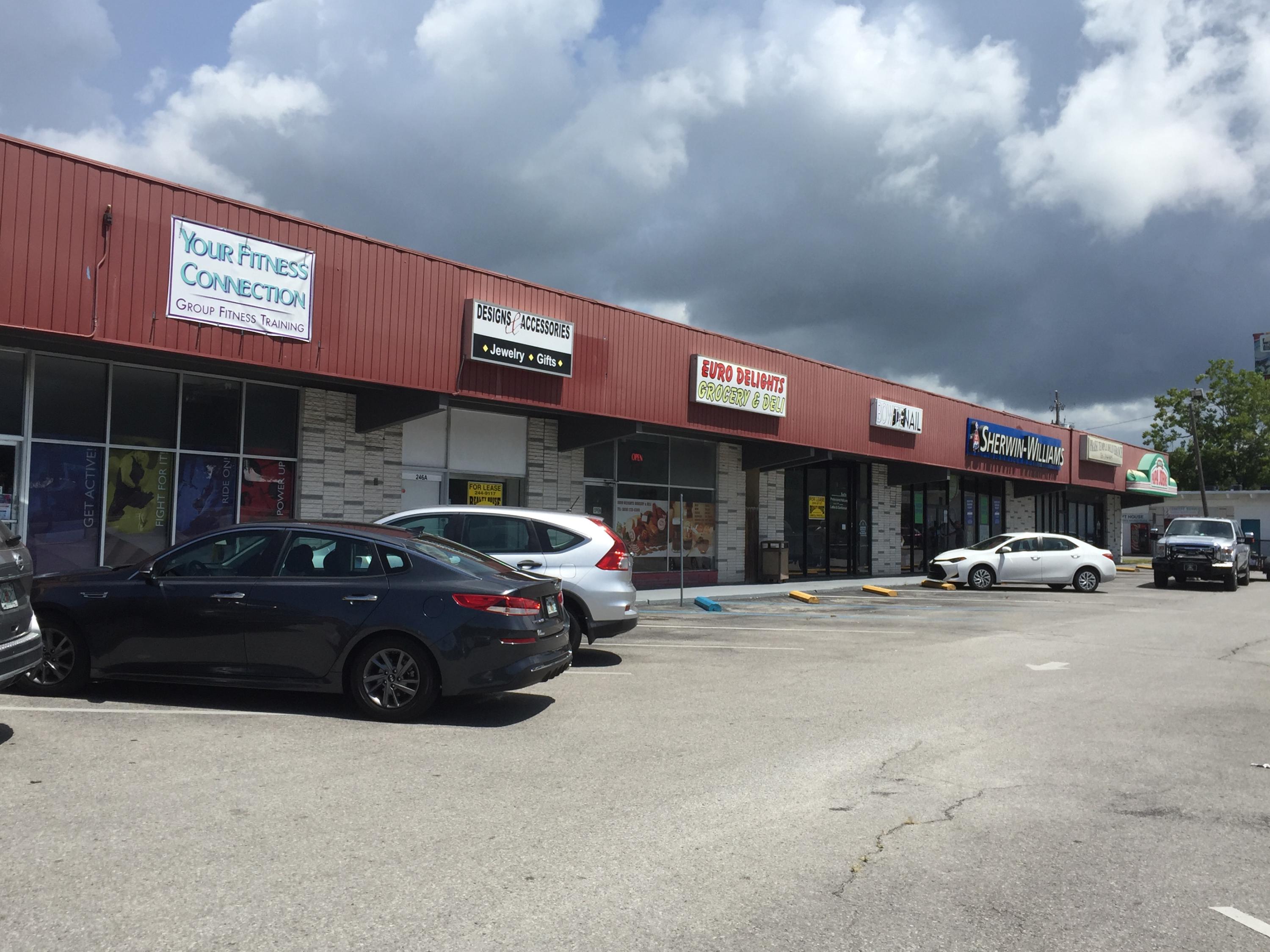 Located in Parkway Plaza fronting on Eglin Parkway. Great visibility and parking. The unit has an open floor plan with a bathroom and storage room in the rear of the unit.