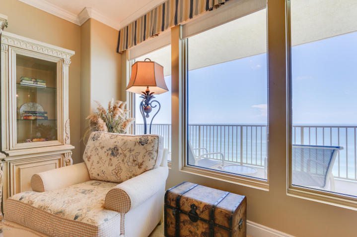 Non rental means exceptionally clean! This beach inspired Gulf front 2/2 condo at Gulf Crest is the beach getaway you have always dreamed of! Riveting Gulf views are framed by immaculate interiors, designed with the Gulf of Mexico and sun in mind. Unit will convey fully furnished and rental ready! Meticulously maintained! The gourmet kitchen features granite counters and loads of cabinet space and is fully stocked and rental ready. This condo lives large and is spacious and bright! Master bedroom on the Gulf with access to the balcony through sliding glass doors. Gulf views from master bedroom, living room, dining area, & kitchen! In addition to the second bedroom, there is also a bunk area perfect for the little ones to tuck in at night.