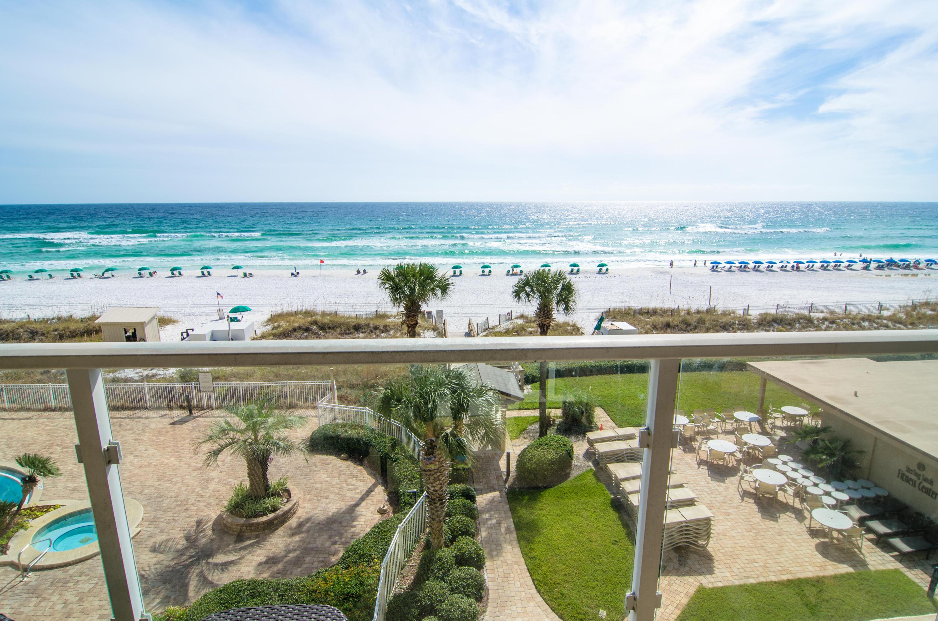 Rental powerhouse ($47K with owner use) in the popular Sterling Sands Resort with a toes-in-the-sand GULF FRONT location on the famed beaches of Destin. Sited in a prime location in the building to afford the most breathtaking coastline views, this condo exudes beachy charm offers many upgrades and renovations and is offered fully and beautifully furnished. 2 bedrooms. You can sleep 8 with sofa sleeper! Renovations include tile floors throughout the entire condo, a gourmet kitchen with new cabinetry, granite counters and stainless steel appliances, renovated bathrooms, flat screen tv's throughout and more! Sterling Sands is a perennial favorite of owners and renters alike - enjoy the sparkling beachside pool in addition to 380 feet of beachfront meeting room with kitchen, beach club snack bar with well-maintained grounds and on-site management. Spend your days shopping and eating and enjoying all the entertainment the Emerald Coast is famous for...life doesn't get better than this!

Condo also features a Coastal Green Air system that monitors your a/c - turns off automatically when guests leave a door open more than 10 seconds and it monitors when people leave and adjusts the air accordingly.  Great for the environment and your utility bill!
