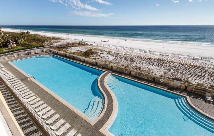 This lovely condo is your ticket to the fabulous beach lifestyle.  Panoramic view of the Gulf of Mexico from your balcony.  Stylish decor with stainless appliances. Make vacation memories and/or take advantage of the lucrative rental market. The bunk room means there is plenty of room for a big family or extra heads in beds for rentals, sleeps 9. Beautiful gulf front pool and plenty of fun restaurants and attractions in the area. Buyer to verify all information.